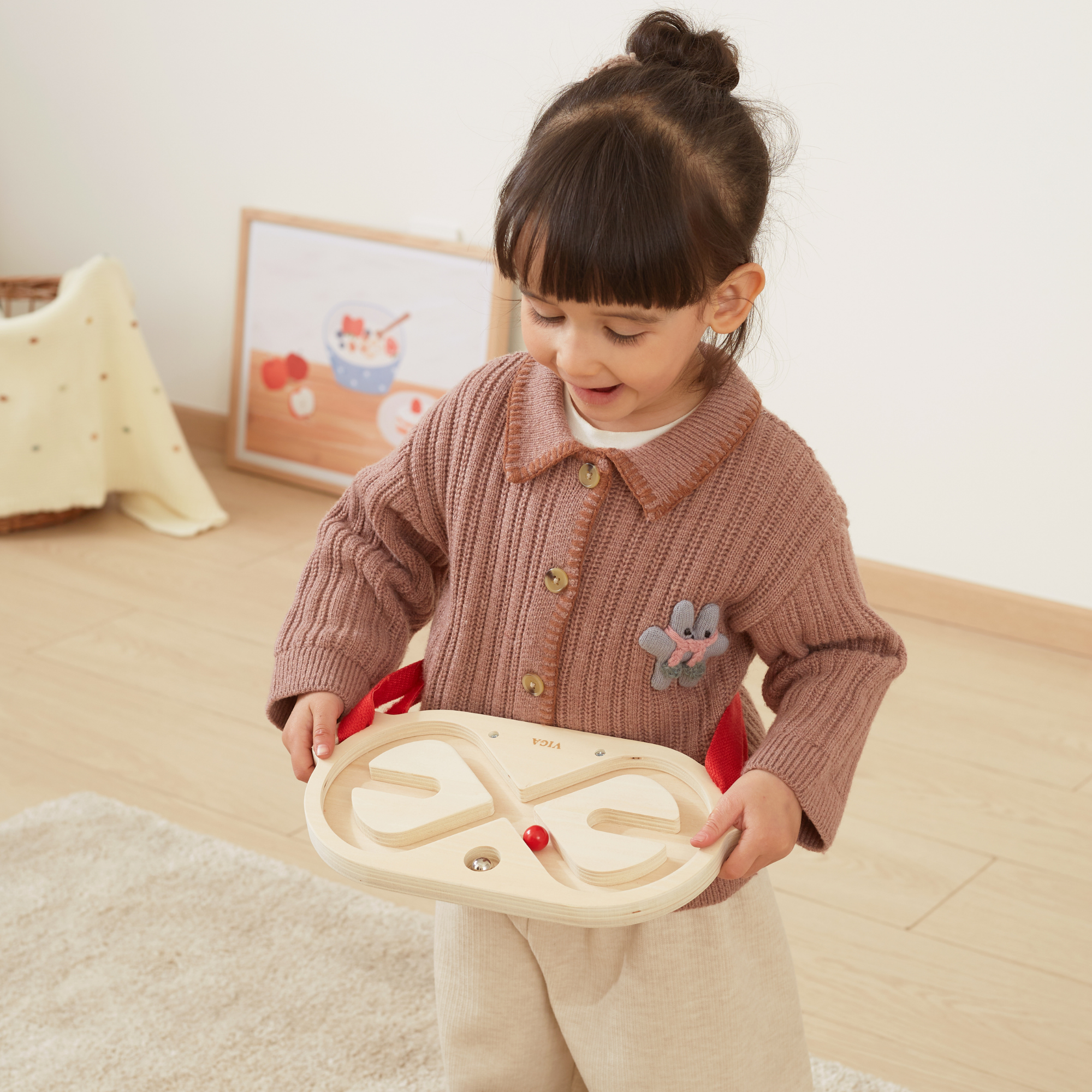 Viga Body Balace, Ball-in-a-Maze Puzzle, Montessori Wooden Toy, Develops Sensory, Cognitive & Fine Motor Skills, Non-Toxic & Eco-friendly Kids Educational Toy, Suitable for Boys and Girls Aged 3Y+