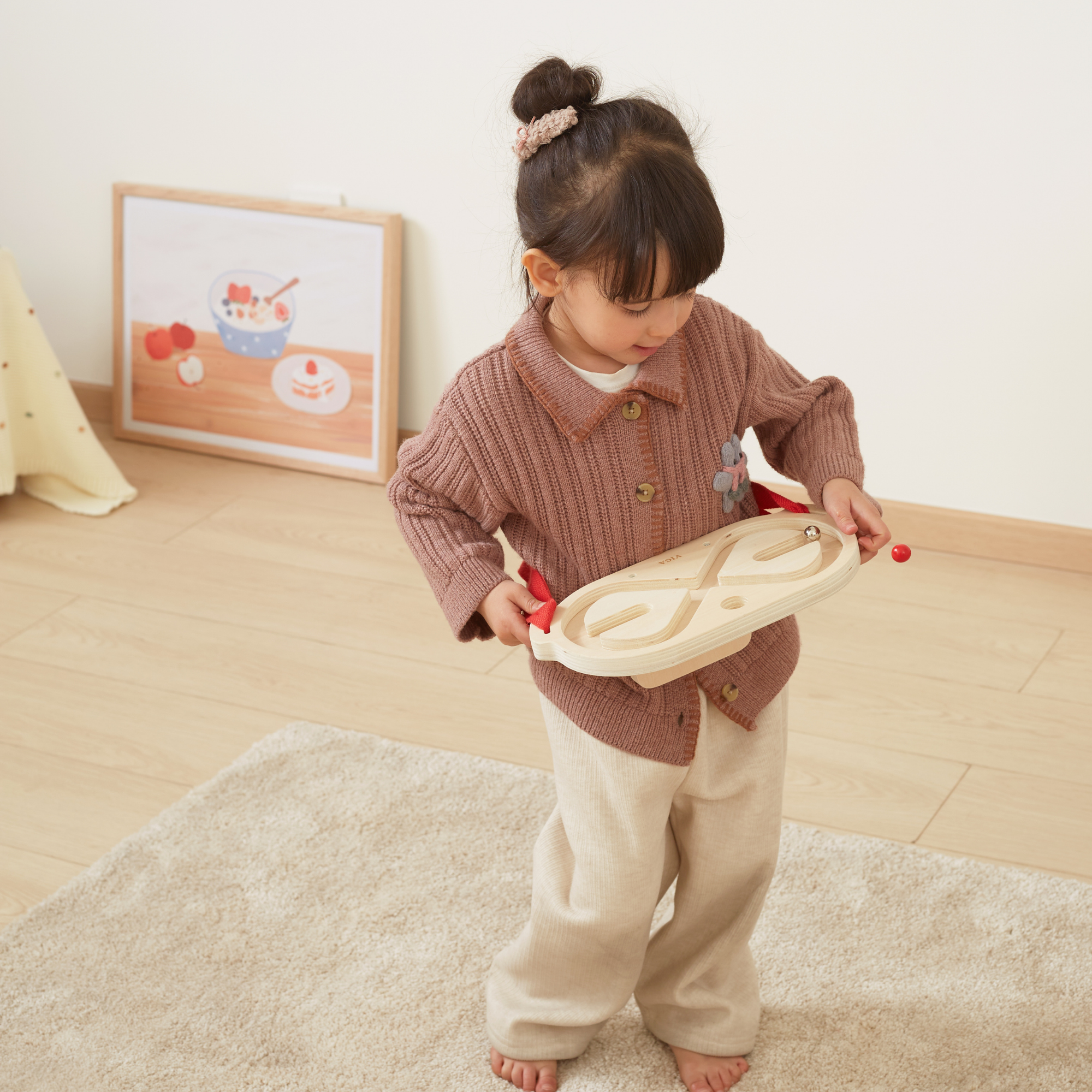 Viga Body Balace, Ball-in-a-Maze Puzzle, Montessori Wooden Toy, Develops Sensory, Cognitive & Fine Motor Skills, Non-Toxic & Eco-friendly Kids Educational Toy, Suitable for Boys and Girls Aged 3Y+