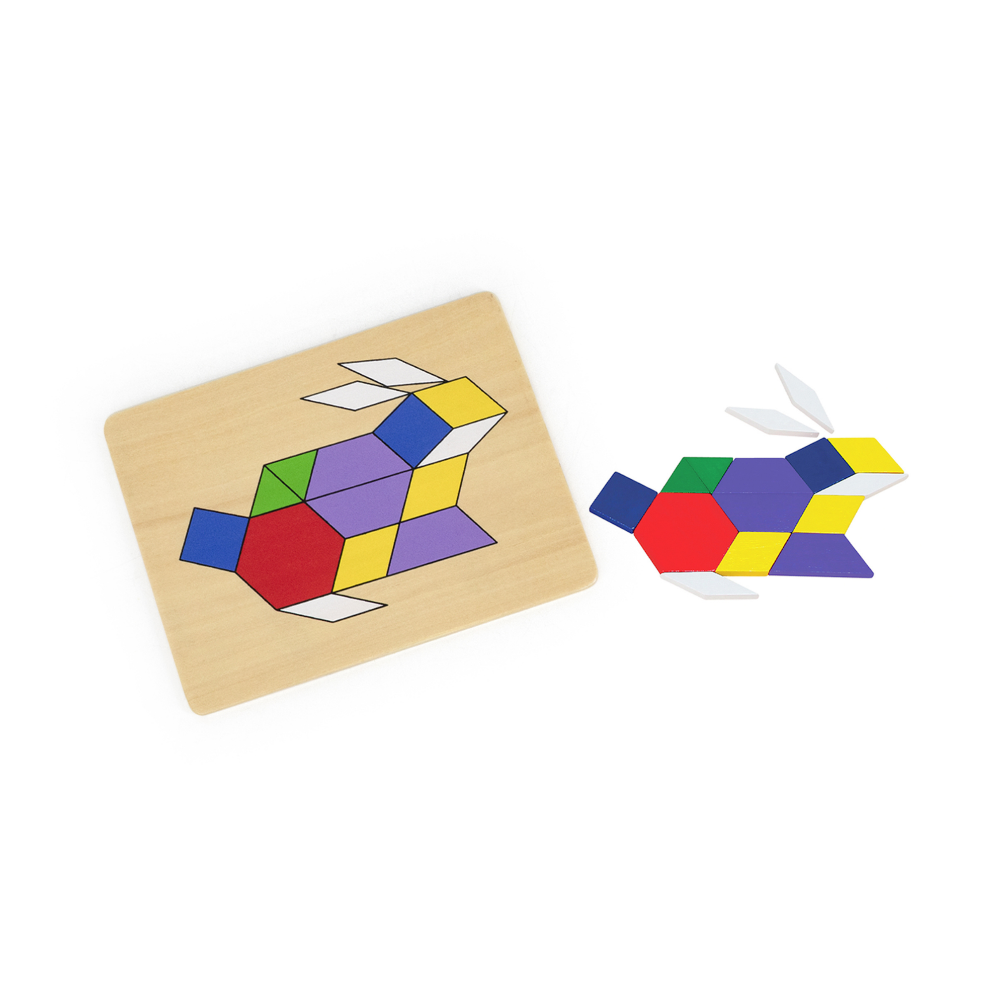 Viga Pattern Board & Block, 120 Piece Geometric Block Puzzle, Montessori Wooden Toy, Develops Sensory, Cognitive & Fine Motor Skills, Non-Toxic & Eco-friendly Kids Educational Toy, 3Y+