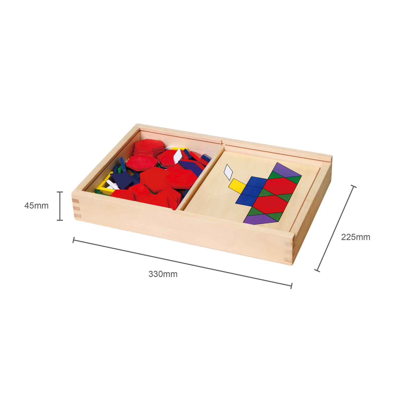 Viga Pattern Board & Block, 120 Piece Geometric Block Puzzle, Montessori Wooden Toy, Develops Sensory, Cognitive & Fine Motor Skills, Non-Toxic & Eco-friendly Kids Educational Toy, 3Y+
