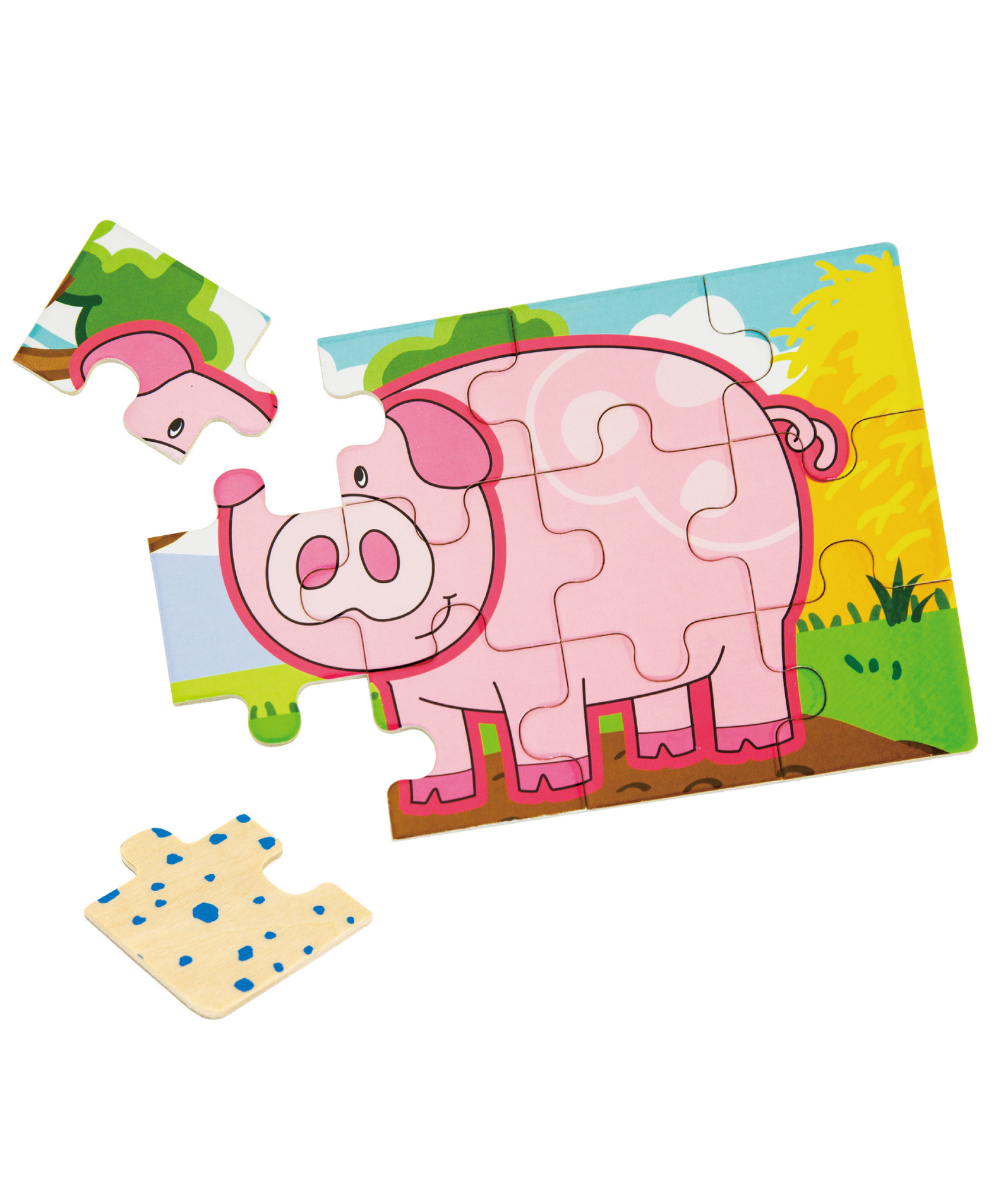 Viga Farm Set, 48 Piece Jigsaw Puzzle, Montessori Wooden Toy, Develops Sensory, Cognitive & Fine Motor Skills, Non-Toxic & Eco-friendly Kids Educational Toy, Suitable for Boys and Girls Aged 2Y+