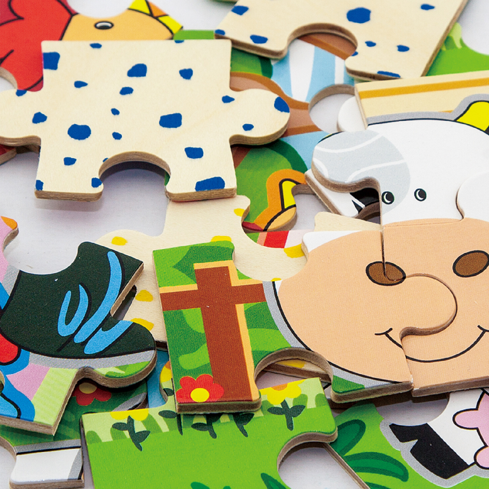 Viga Farm Set, 48 Piece Jigsaw Puzzle, Montessori Wooden Toy, Develops Sensory, Cognitive & Fine Motor Skills, Non-Toxic & Eco-friendly Kids Educational Toy, Suitable for Boys and Girls Aged 2Y+