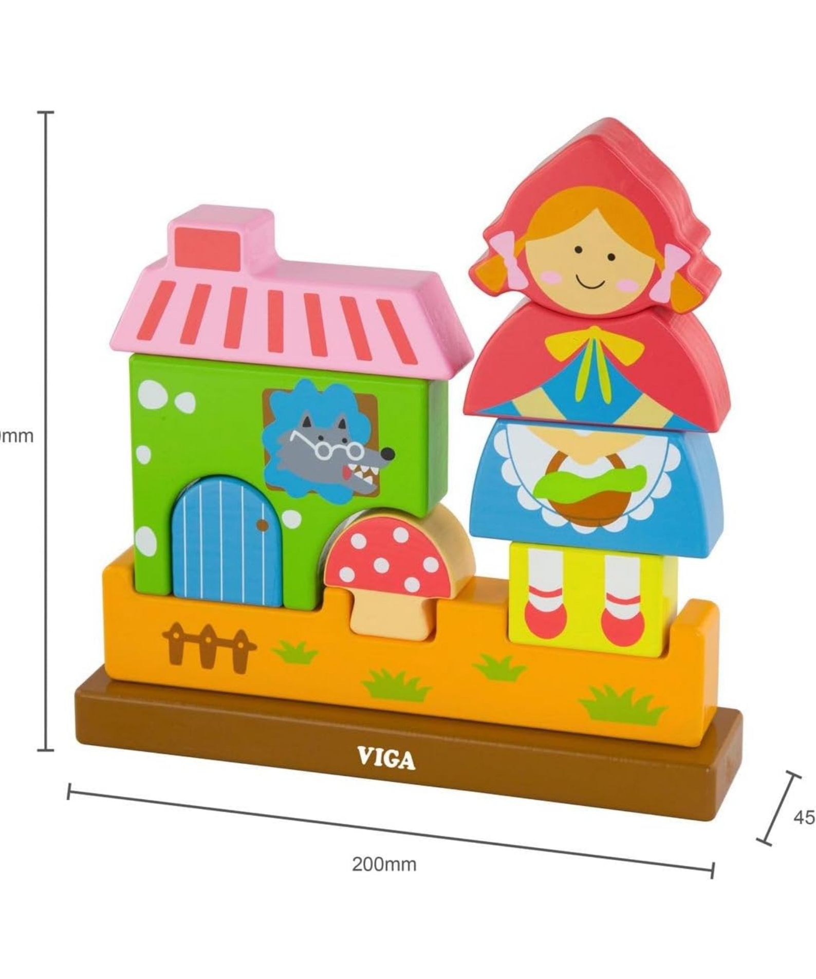 Viga Red Riding Hood, 10 Piece Magnetic Block Puzzle, Montessori Wooden Toy, Develops Sensory, Cognitive & Fine Motor Skills, Non-Toxic & Eco-friendly Kids Educational Toy, Suitable for Children 2Y+