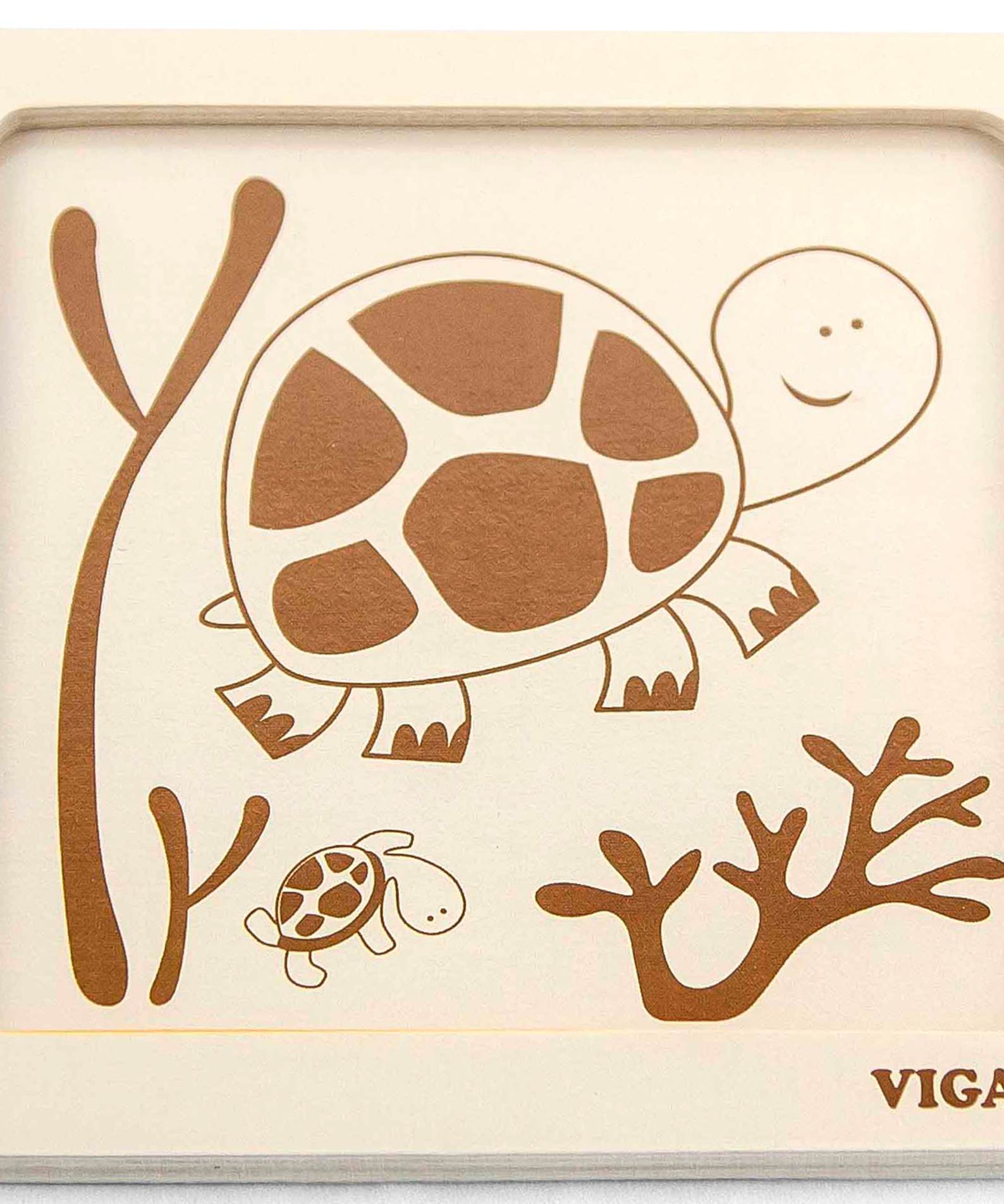Viga Tortoise, 4 Piece Block Puzzle, Montessori Wooden Toy, Develops Sensory, Cognitive & Fine Motor Skills, Non-Toxic & Eco-friendly Kids Educational Toy, Suitable for Boys and Girls Aged 12M+