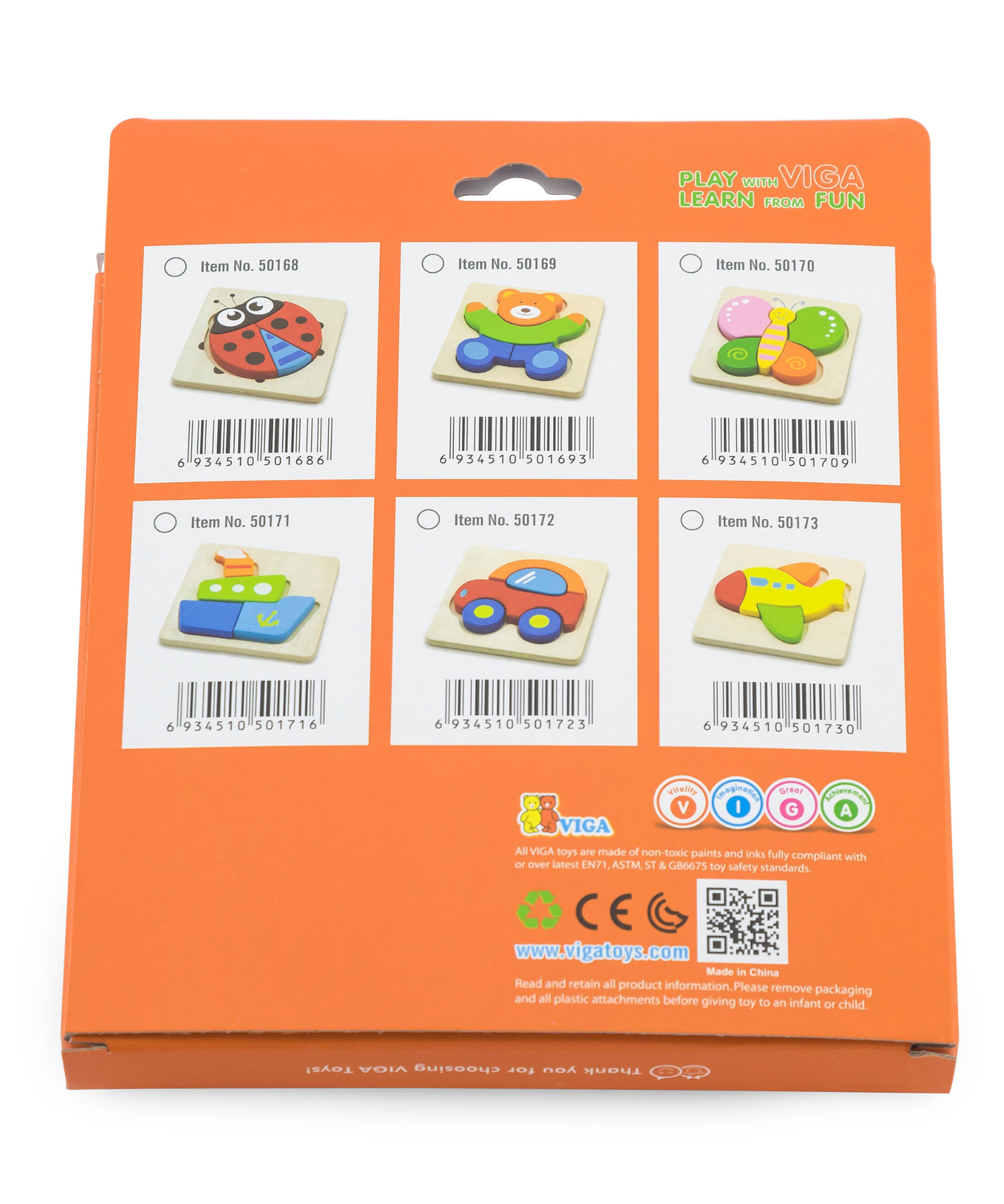 Viga Lady Bird, 4 Piece Block Puzzle, Montessori Wooden Toy, Develops Sensory, Cognitive & Fine Motor Skills, Non-Toxic & Eco-friendly Kids Educational Toy, Suitable for Boys and Girls Aged 18M+