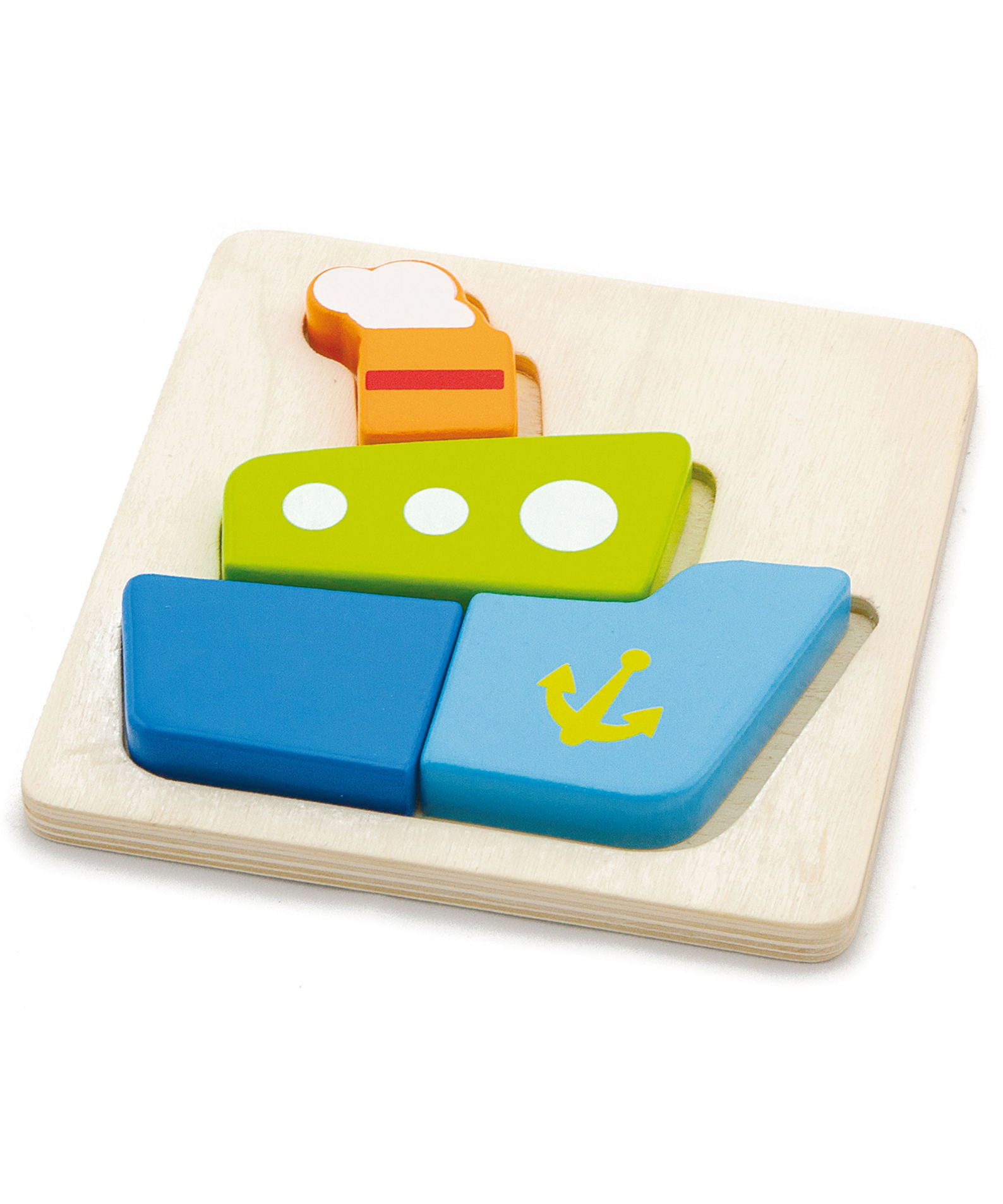 Viga Boat, 4 Piece Block Puzzle, Montessori Wooden Toy, Develops Sensory, Cognitive & Fine Motor Skills, Non-Toxic & Eco-friendly Kids Educational Toy, Suitable for Boys and Girls Aged 18M+