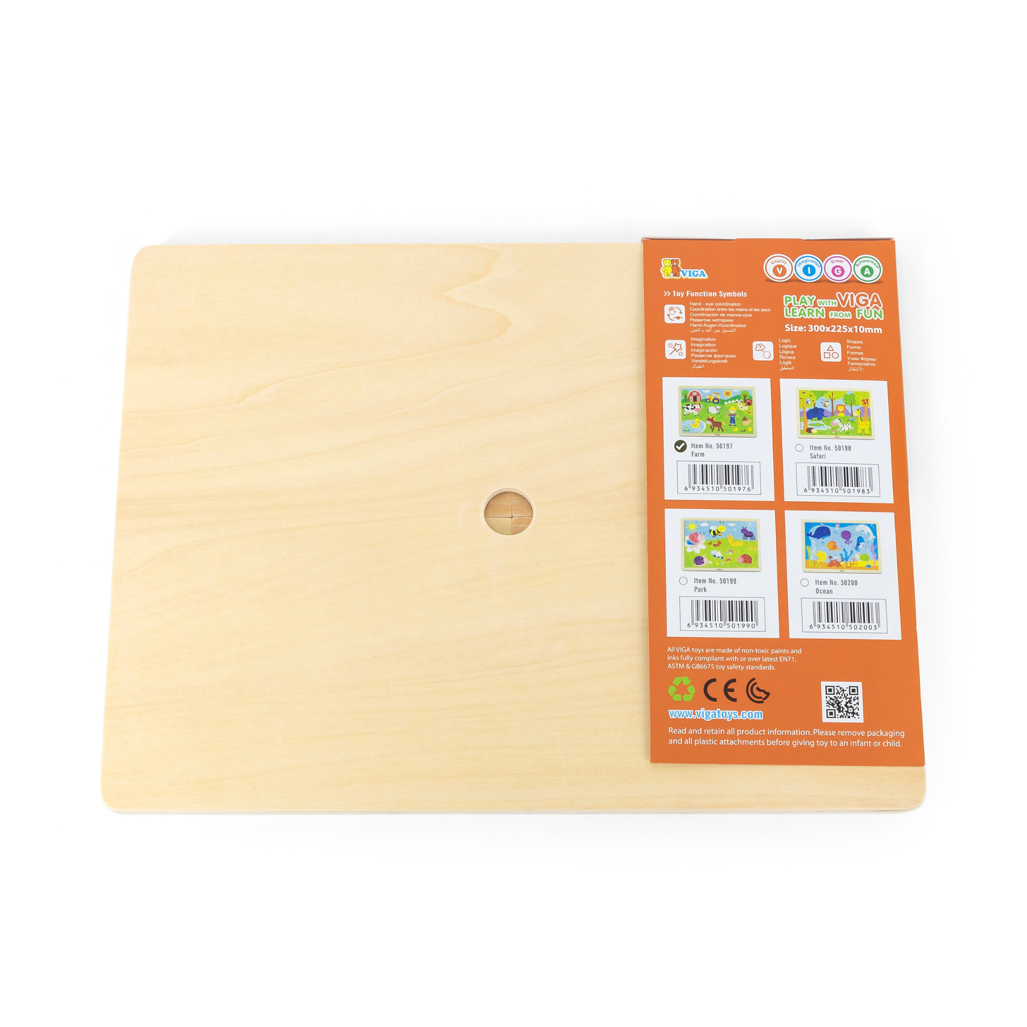 Viga Farm, 24 Piece Jigsaw Puzzle, Montessori Wooden Toy, Develops Sensory, Cognitive & Fine Motor Skills, Non-Toxic & Eco-friendly Kids Educational Toy, Suitable for Boys and Girls Aged 2Y+