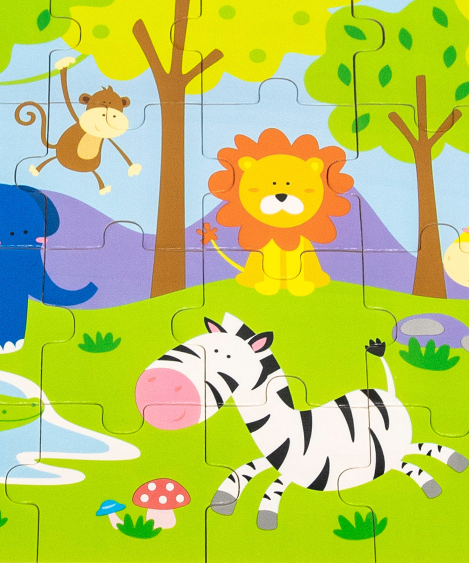 Viga Safari, 24 Piece Jigsaw Puzzle, Montessori Wooden Toy, Develops Sensory, Cognitive & Fine Motor Skills, Non-Toxic & Eco-friendly Kids Educational Toy, Suitable for Boys and Girls Aged 2Y+