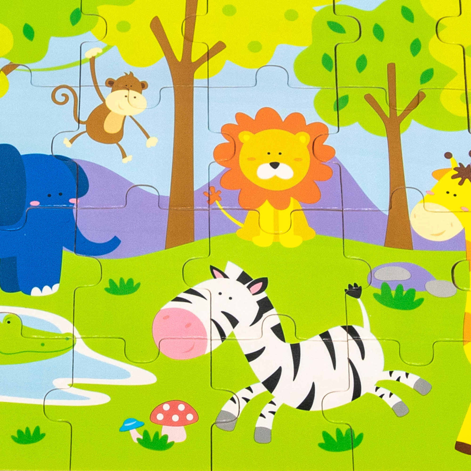 Viga Safari, 24 Piece Jigsaw Puzzle, Montessori Wooden Toy, Develops Sensory, Cognitive & Fine Motor Skills, Non-Toxic & Eco-friendly Kids Educational Toy, Suitable for Boys and Girls Aged 2Y+