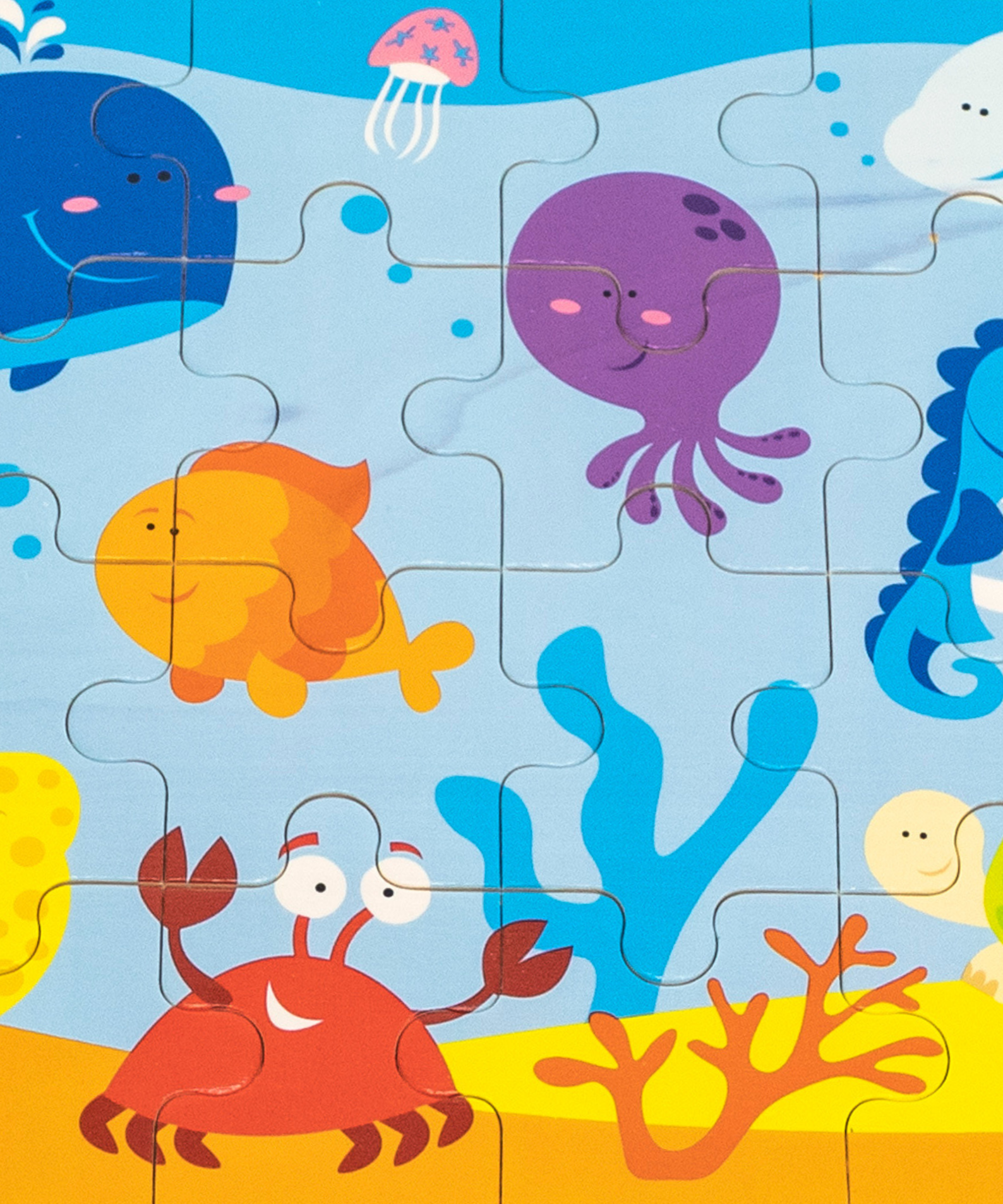 Viga Ocean, 24 Piece Jigsaw Puzzle, Montessori Wooden Toy, Develops Sensory, Cognitive & Fine Motor Skills, Non-Toxic & Eco-friendly Kids Educational Toy, Suitable for Boys and Girls Aged 2Y+