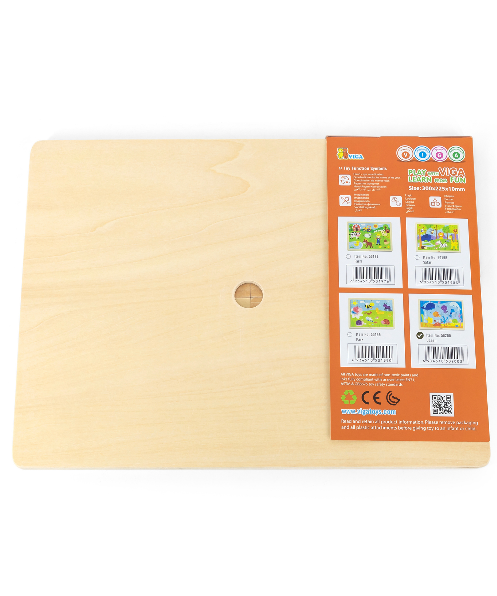 Viga Ocean, 24 Piece Jigsaw Puzzle, Montessori Wooden Toy, Develops Sensory, Cognitive & Fine Motor Skills, Non-Toxic & Eco-friendly Kids Educational Toy, Suitable for Boys and Girls Aged 2Y+