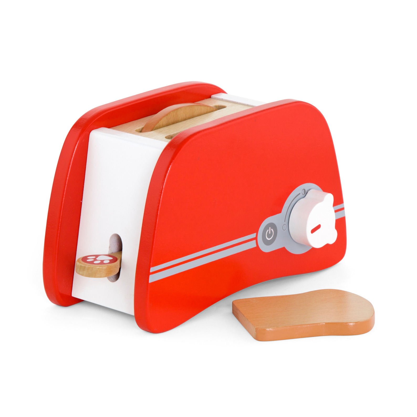 VIGA Wooden Toaster Playset for Kids  Pretend Kitchen Appliance with 2 Bread Slices and Pop-Up Feature  Encourages Fine Motor Skills and Imaginative Play  Ages 3 and Up