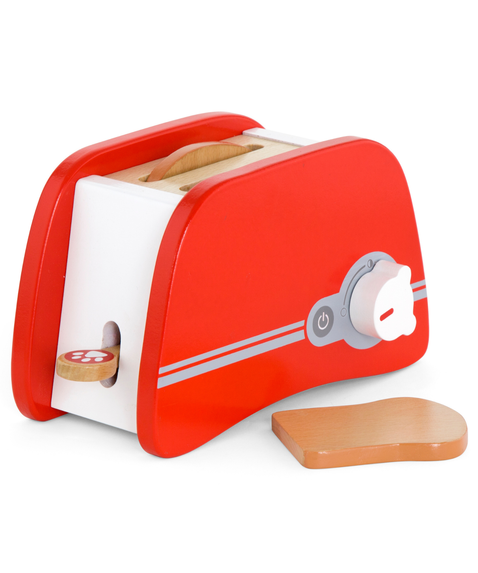 VIGA Wooden Toaster Playset for Kids  Pretend Kitchen Appliance with 2 Bread Slices and Pop-Up Feature  Encourages Fine Motor Skills and Imaginative Play  Ages 3 and Up