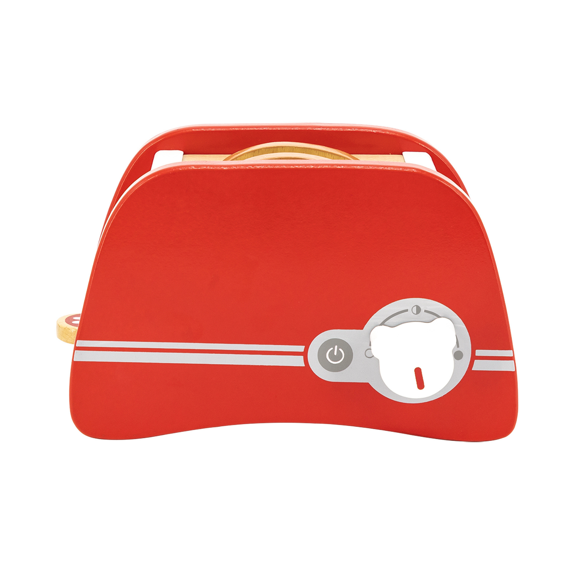 VIGA Wooden Toaster Playset for Kids  Pretend Kitchen Appliance with 2 Bread Slices and Pop-Up Feature  Encourages Fine Motor Skills and Imaginative Play  Ages 3 and Up