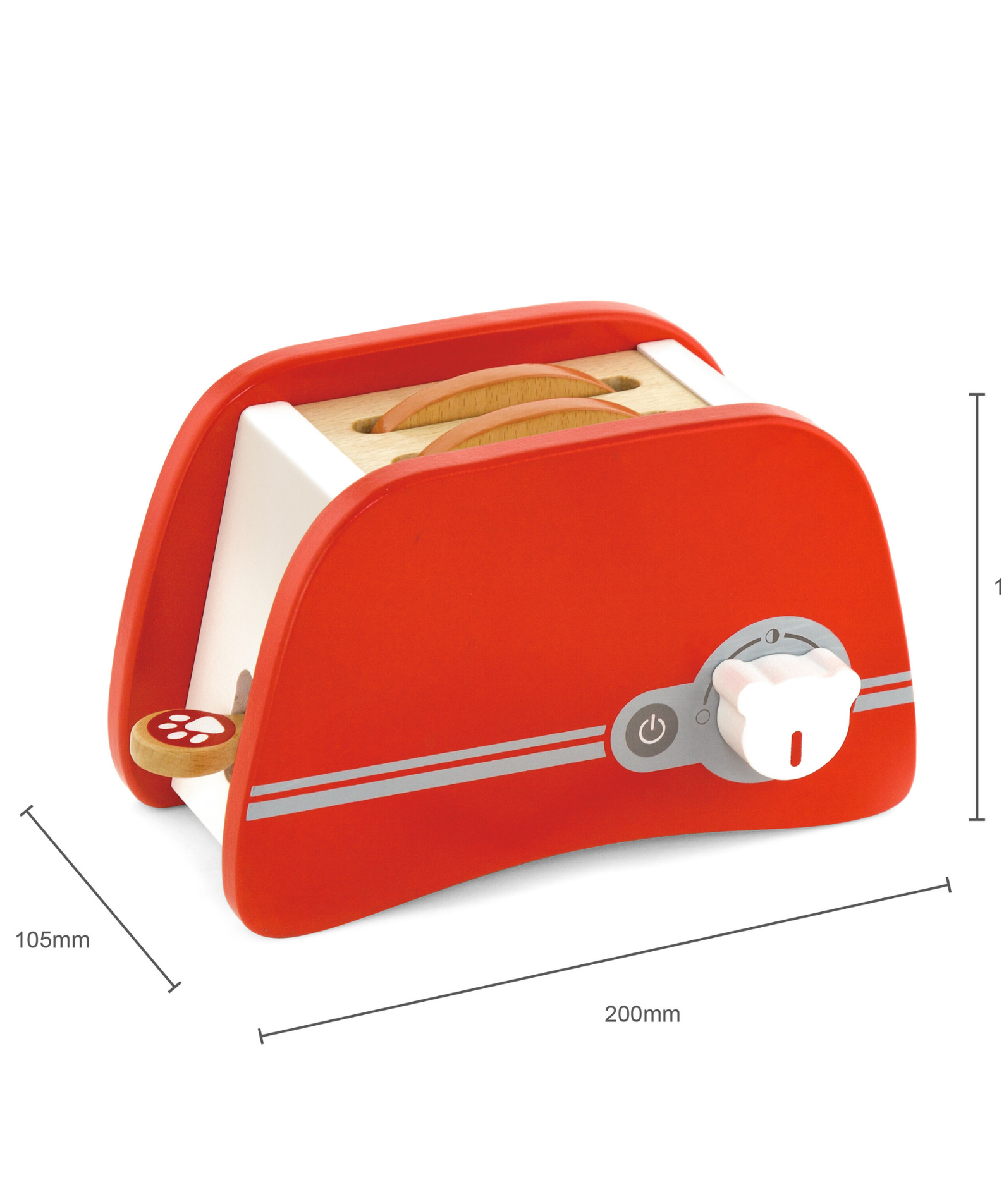 VIGA Wooden Toaster Playset for Kids  Pretend Kitchen Appliance with 2 Bread Slices and Pop-Up Feature  Encourages Fine Motor Skills and Imaginative Play  Ages 3 and Up