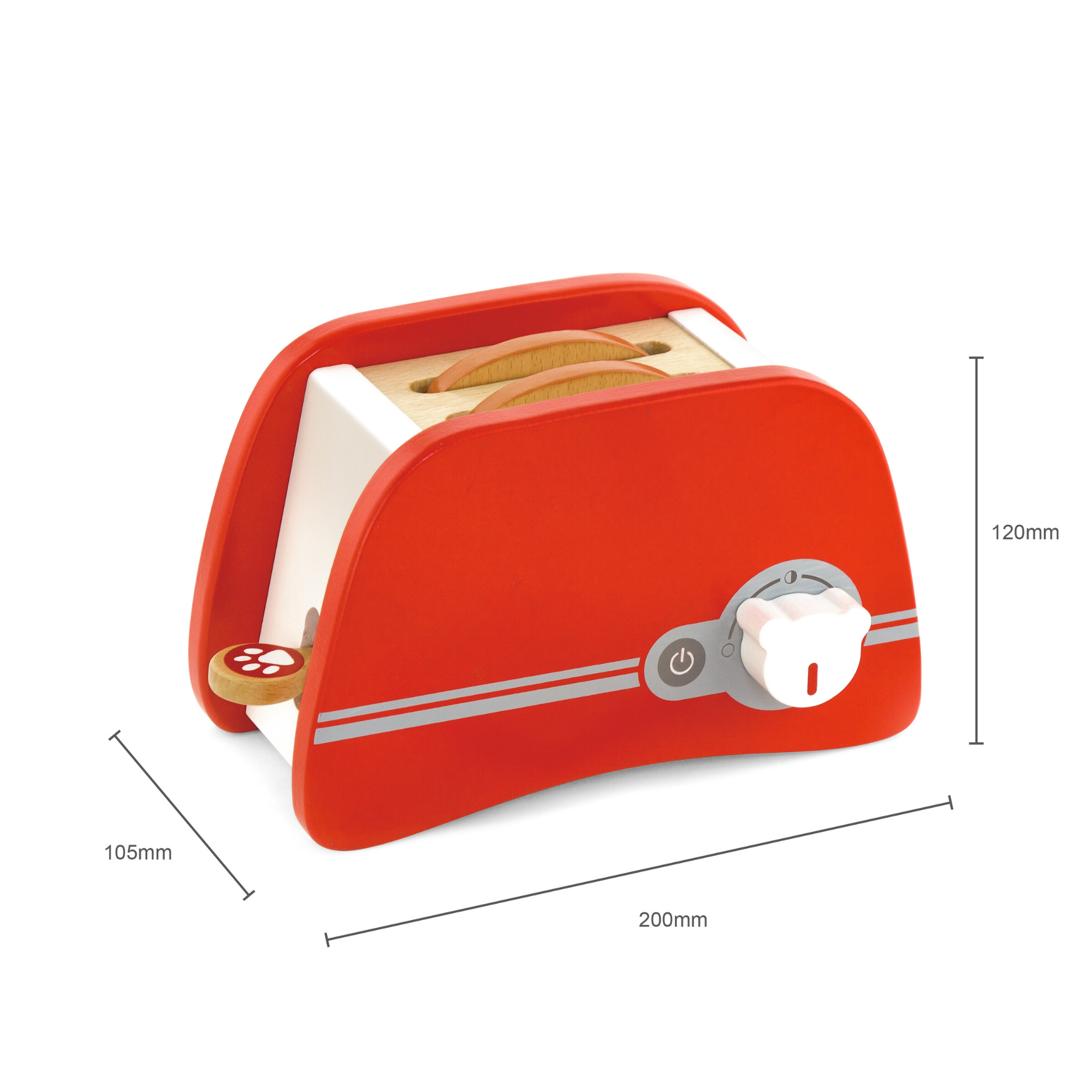 VIGA Wooden Toaster Playset for Kids  Pretend Kitchen Appliance with 2 Bread Slices and Pop-Up Feature  Encourages Fine Motor Skills and Imaginative Play  Ages 3 and Up