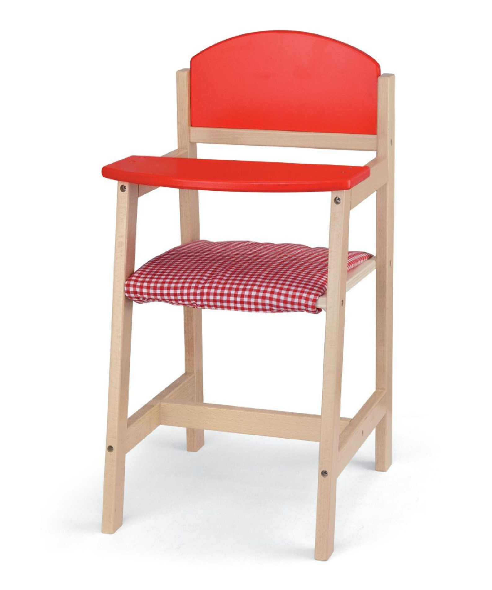 VIGA Wooden Doll High Chair  Durable Roleplay Toy for Pretend Feeding, Ages 3 and Up