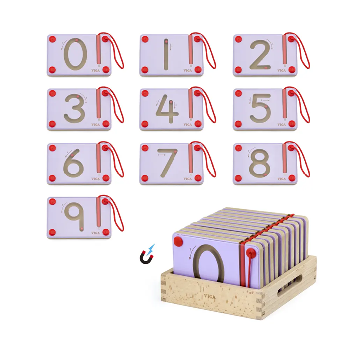 VIGA Magnetic Writing Board - Numbers 0 to 9, Montessori Educational Toy for Ages 3 and Up