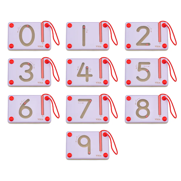 VIGA Magnetic Writing Board - Numbers 0 to 9, Montessori Educational Toy for Ages 3 and Up
