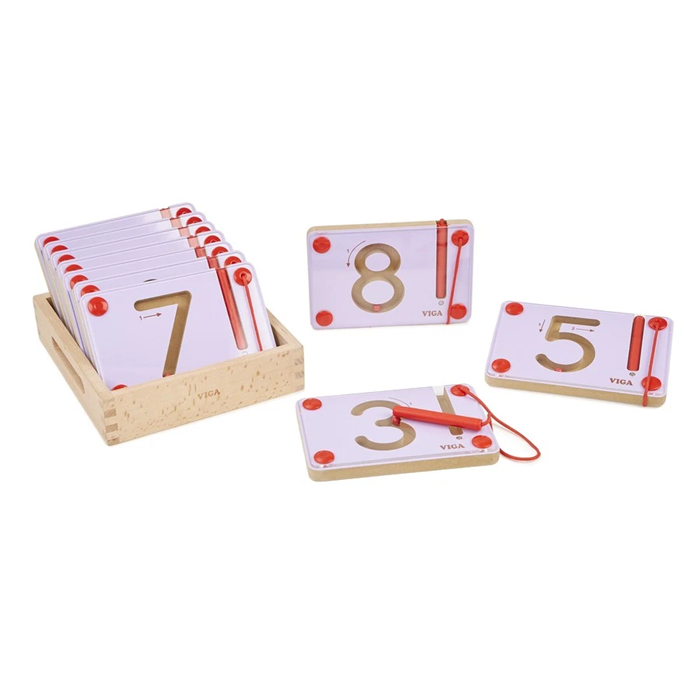 VIGA Magnetic Writing Board - Numbers 0 to 9, Montessori Educational Toy for Ages 3 and Up