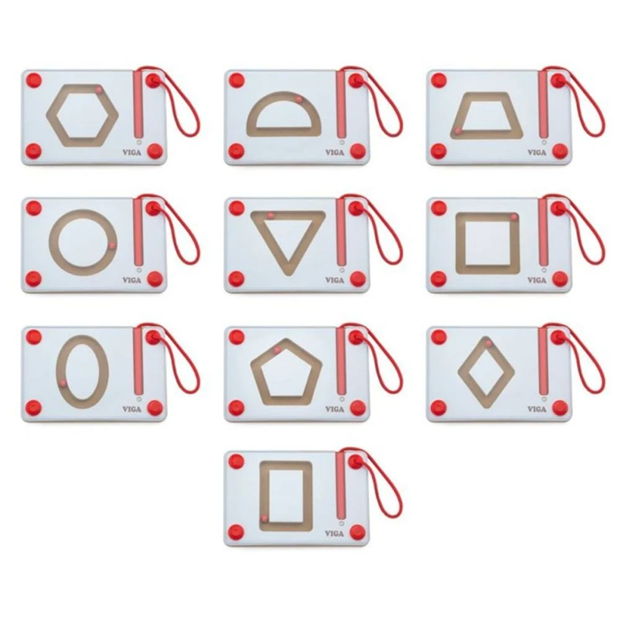 VIGA Wooden Magnetic Writing Board with 10 Geometric Shapes  Educational Toy for Kids Age 3+