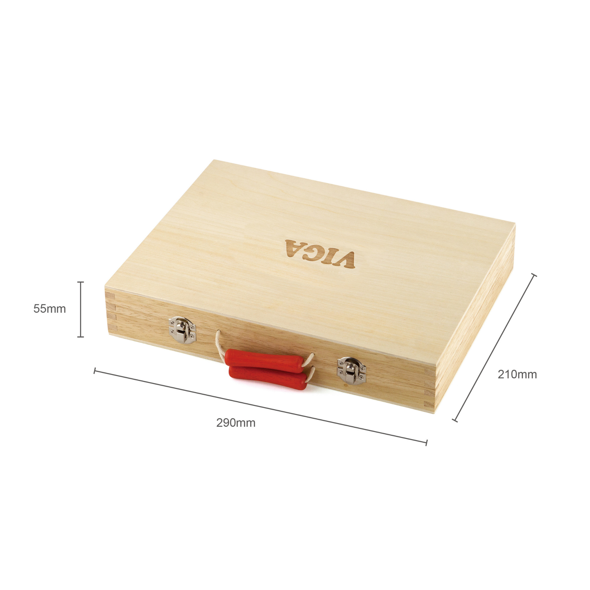 VIGA Wooden Tool Box with 10 Realistic Tools  Roleplay Set for Kids Ages 3 and Up