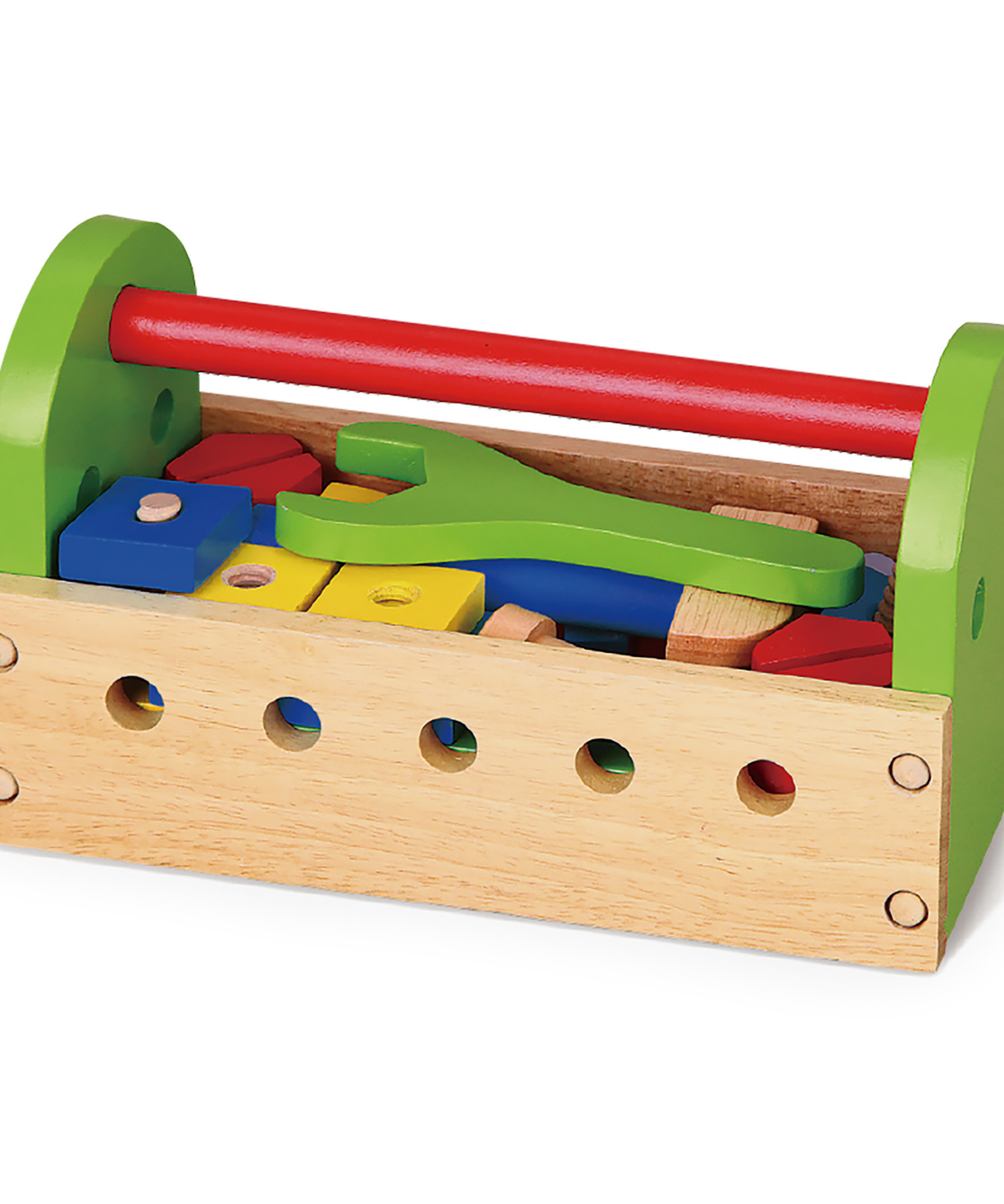 VIGA Wooden Tool Kit with Toolbox  Educational Roleplay Set for Kids Ages 3 and Up