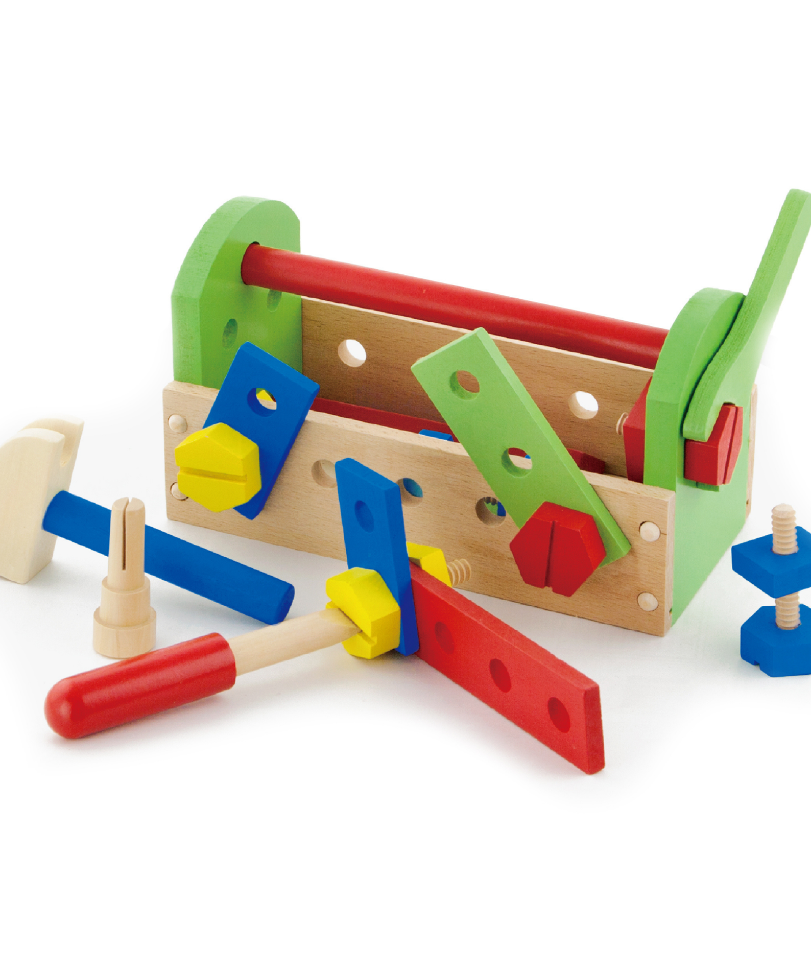 VIGA Wooden Tool Kit with Toolbox  Educational Roleplay Set for Kids Ages 3 and Up