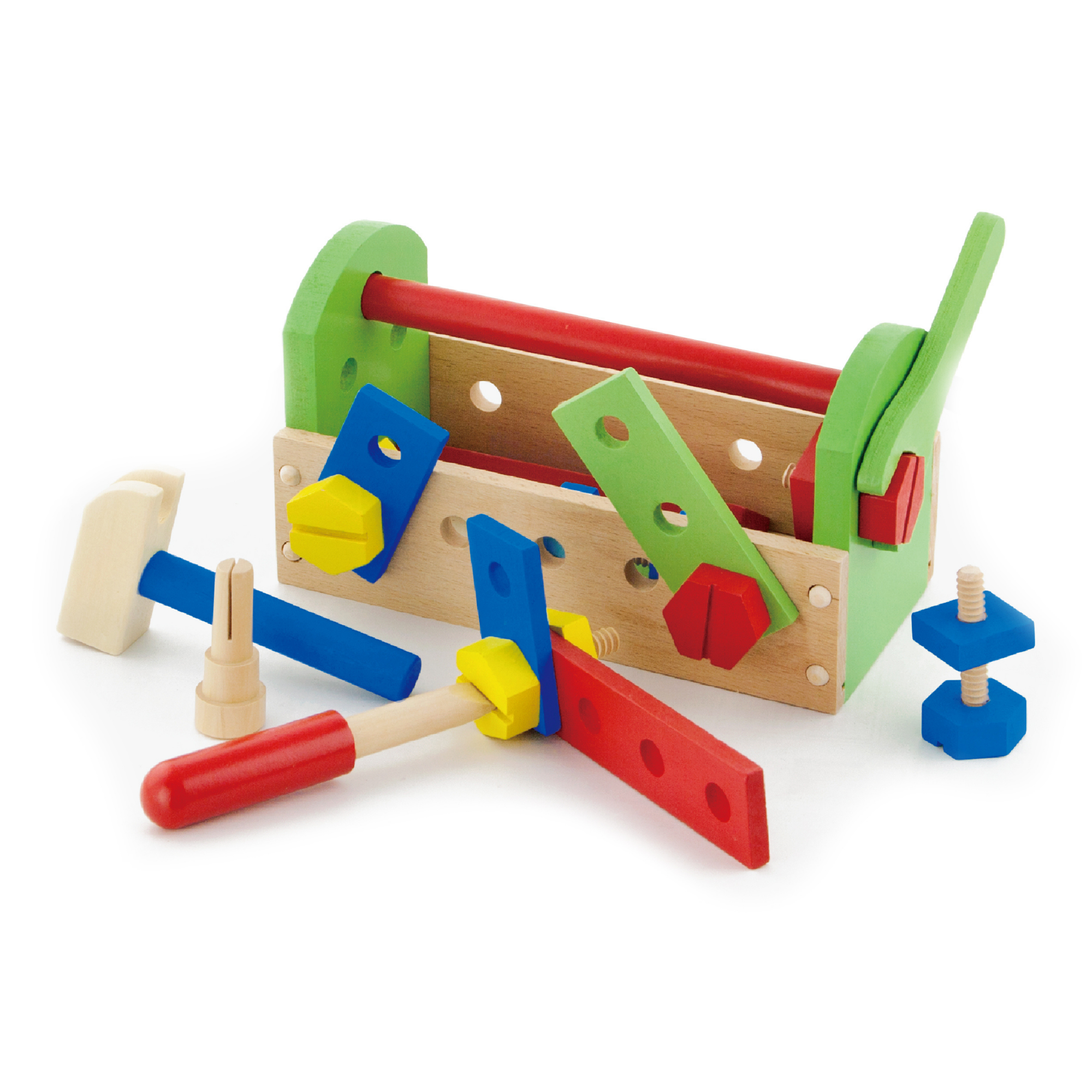 VIGA Wooden Tool Kit with Toolbox  Educational Roleplay Set for Kids Ages 3 and Up