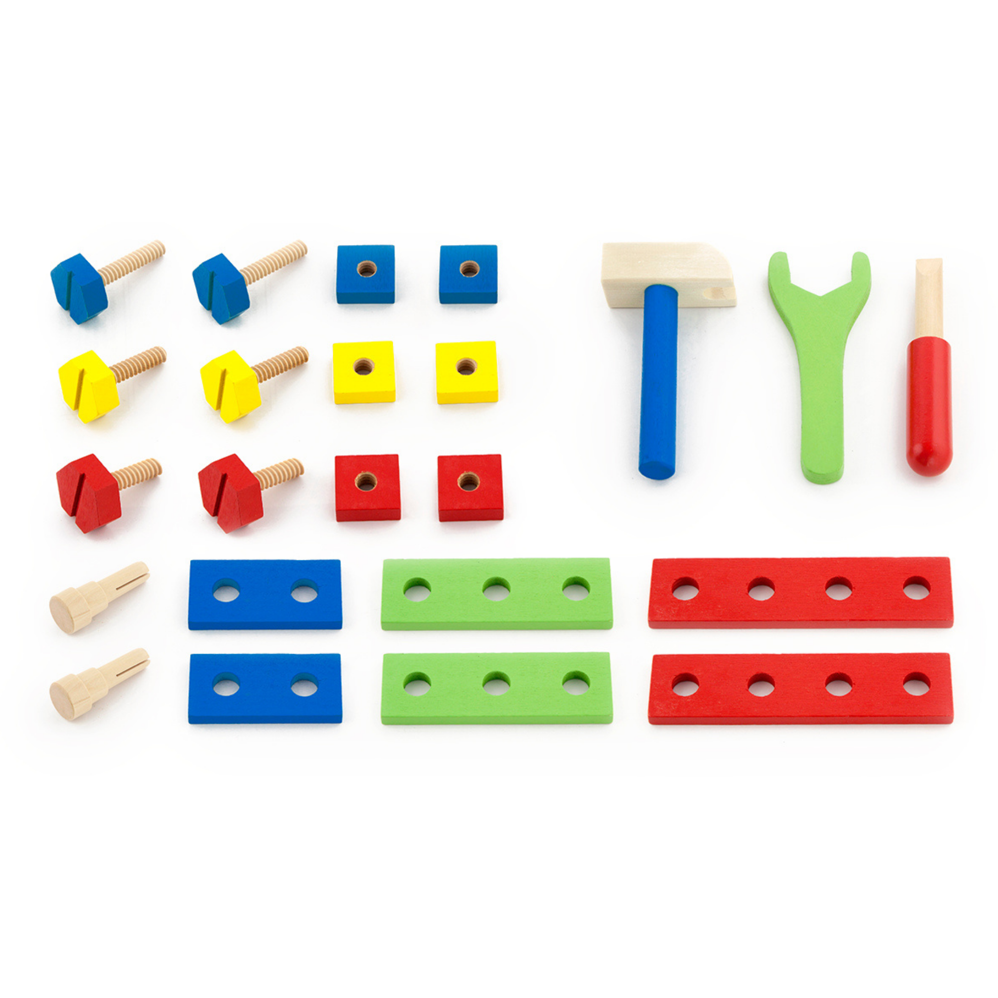 VIGA Wooden Tool Kit with Toolbox  Educational Roleplay Set for Kids Ages 3 and Up