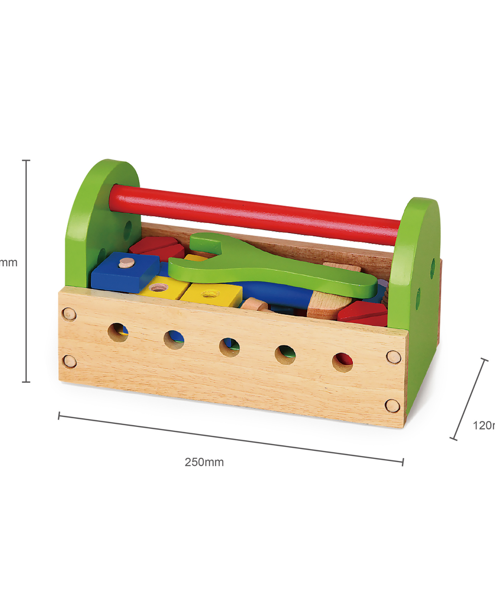 VIGA Wooden Tool Kit with Toolbox  Educational Roleplay Set for Kids Ages 3 and Up