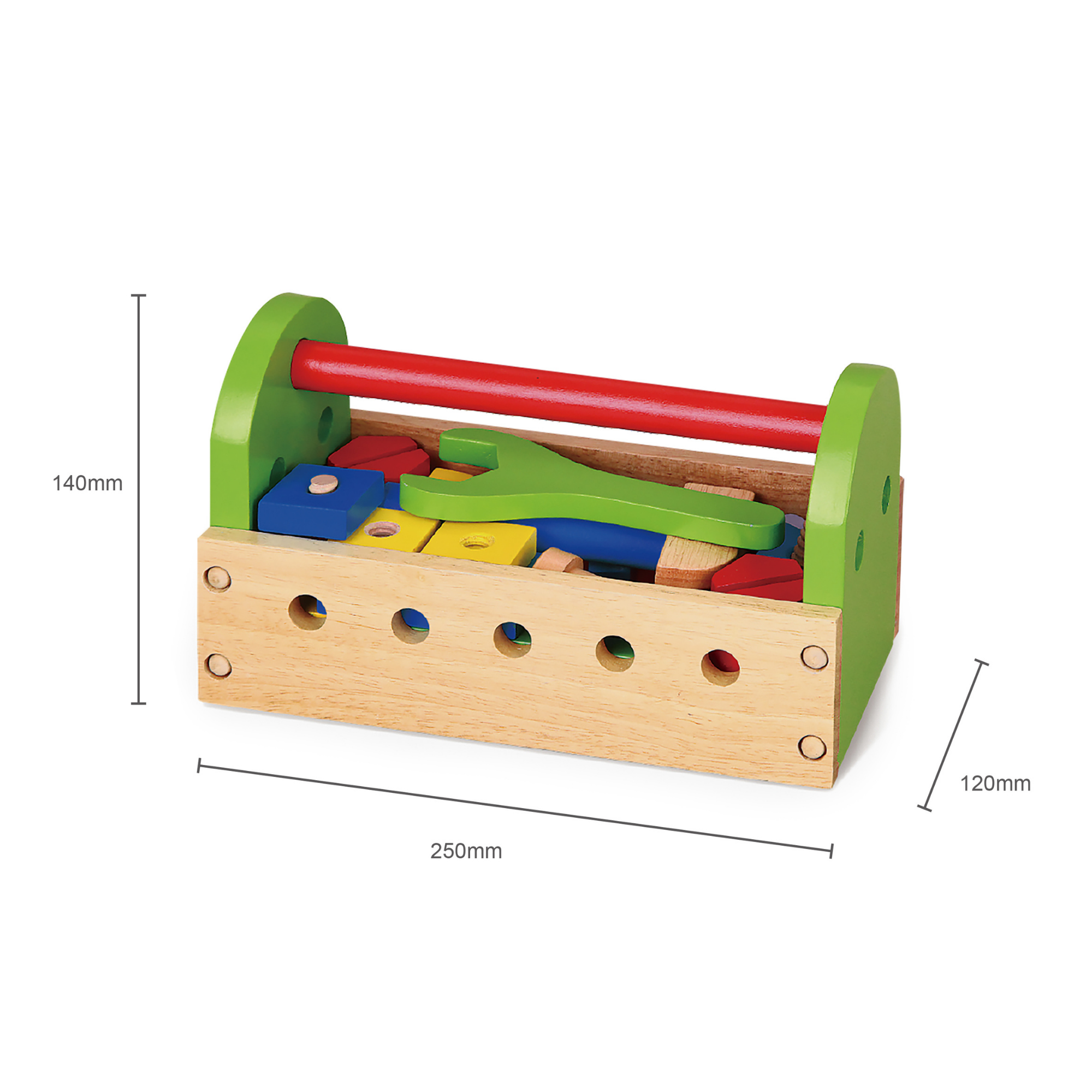 VIGA Wooden Tool Kit with Toolbox  Educational Roleplay Set for Kids Ages 3 and Up