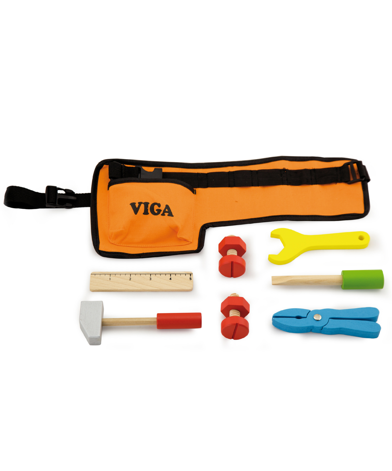 Viga Little Fitter Wooden Tool Belt Toy for Kids  Roleplay Construction Set with Tools  Fine Motor Skill Development  Ages 3+