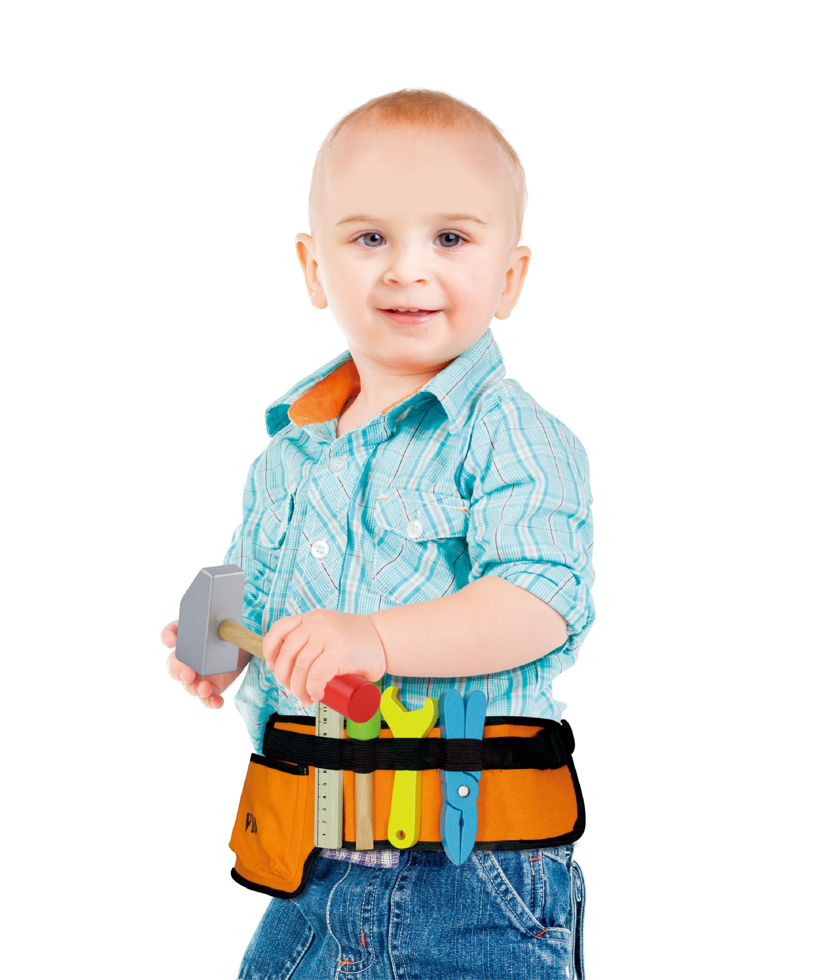 Viga Little Fitter Wooden Tool Belt Toy for Kids  Roleplay Construction Set with Tools  Fine Motor Skill Development  Ages 3+