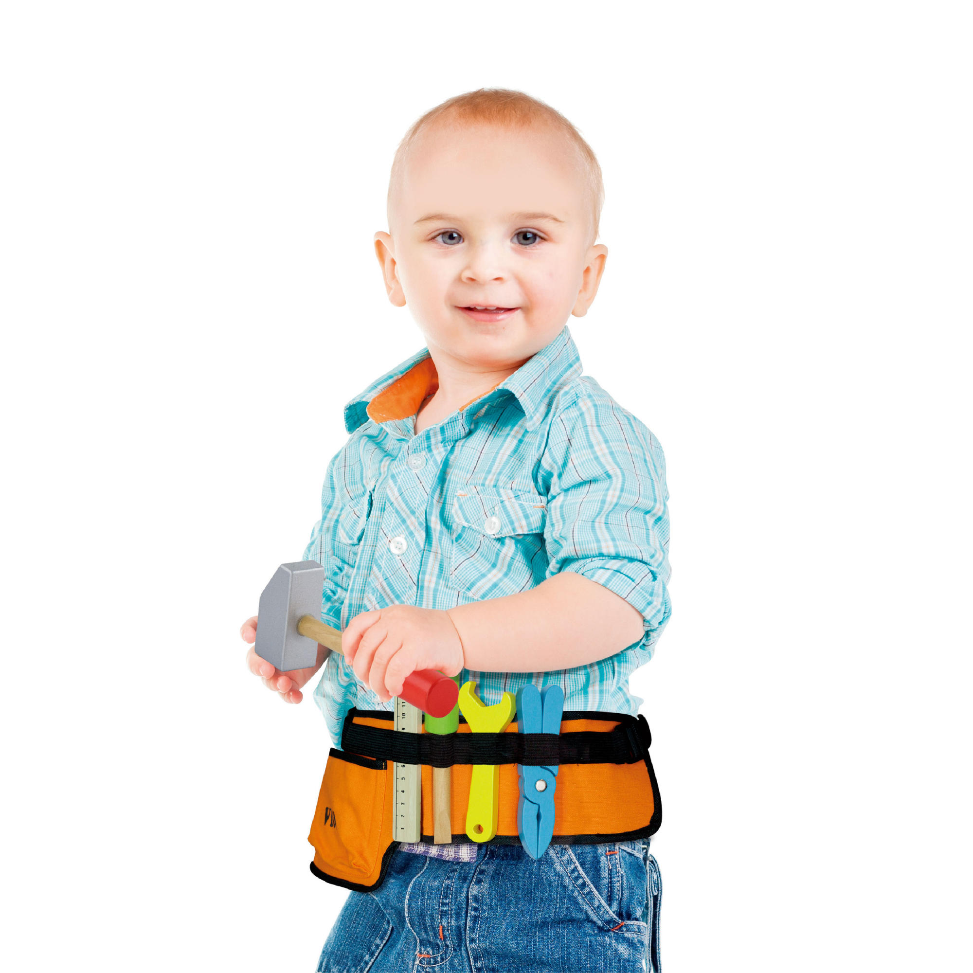 Viga Little Fitter Wooden Tool Belt Toy for Kids  Roleplay Construction Set with Tools  Fine Motor Skill Development  Ages 3+