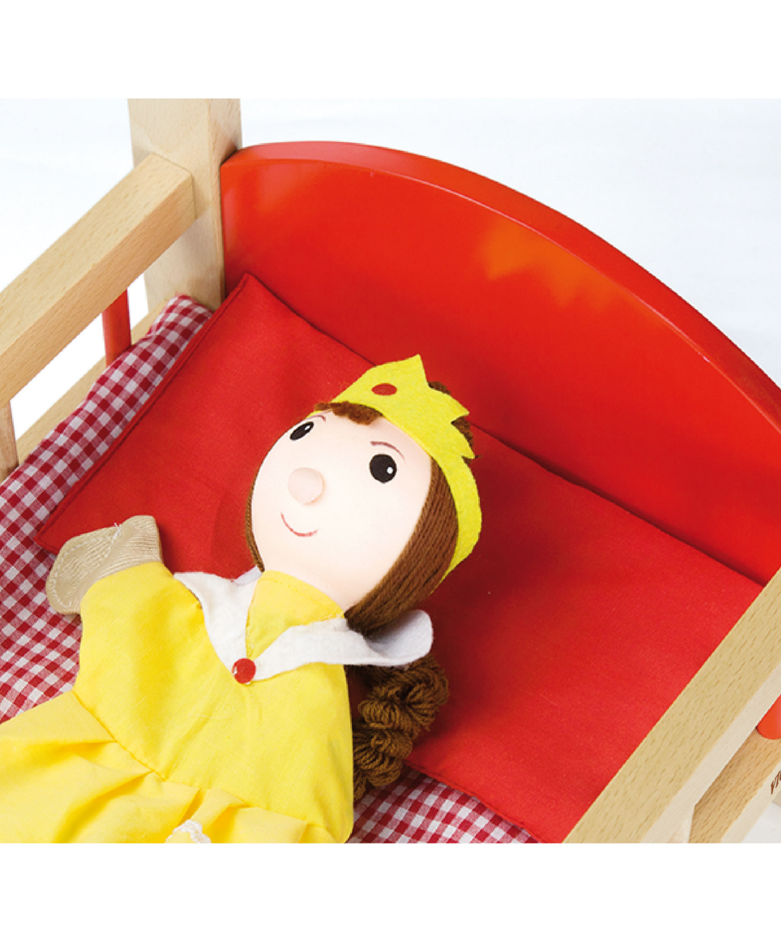 VIGA Wooden Doll Bed with Mattress and Pillow  Pretend Play Cot for Kids Ages 3 and Up