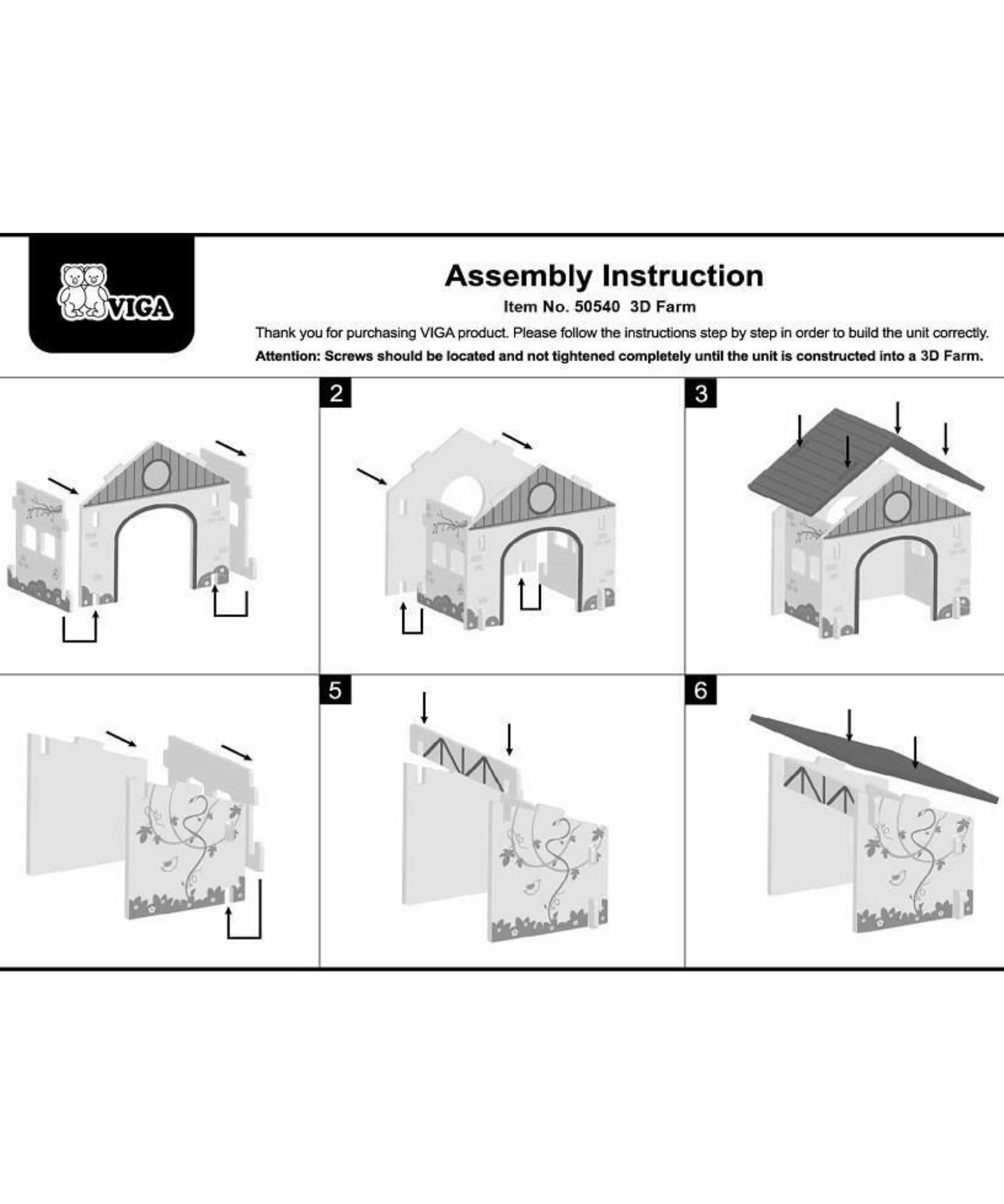 VIGA 3D Wooden Farm Set for Kids  Interactive Pretend Play Farm with Animals, Tractor, Barn and Accessories  Educational Roleplay Toy for Ages 3 and Up