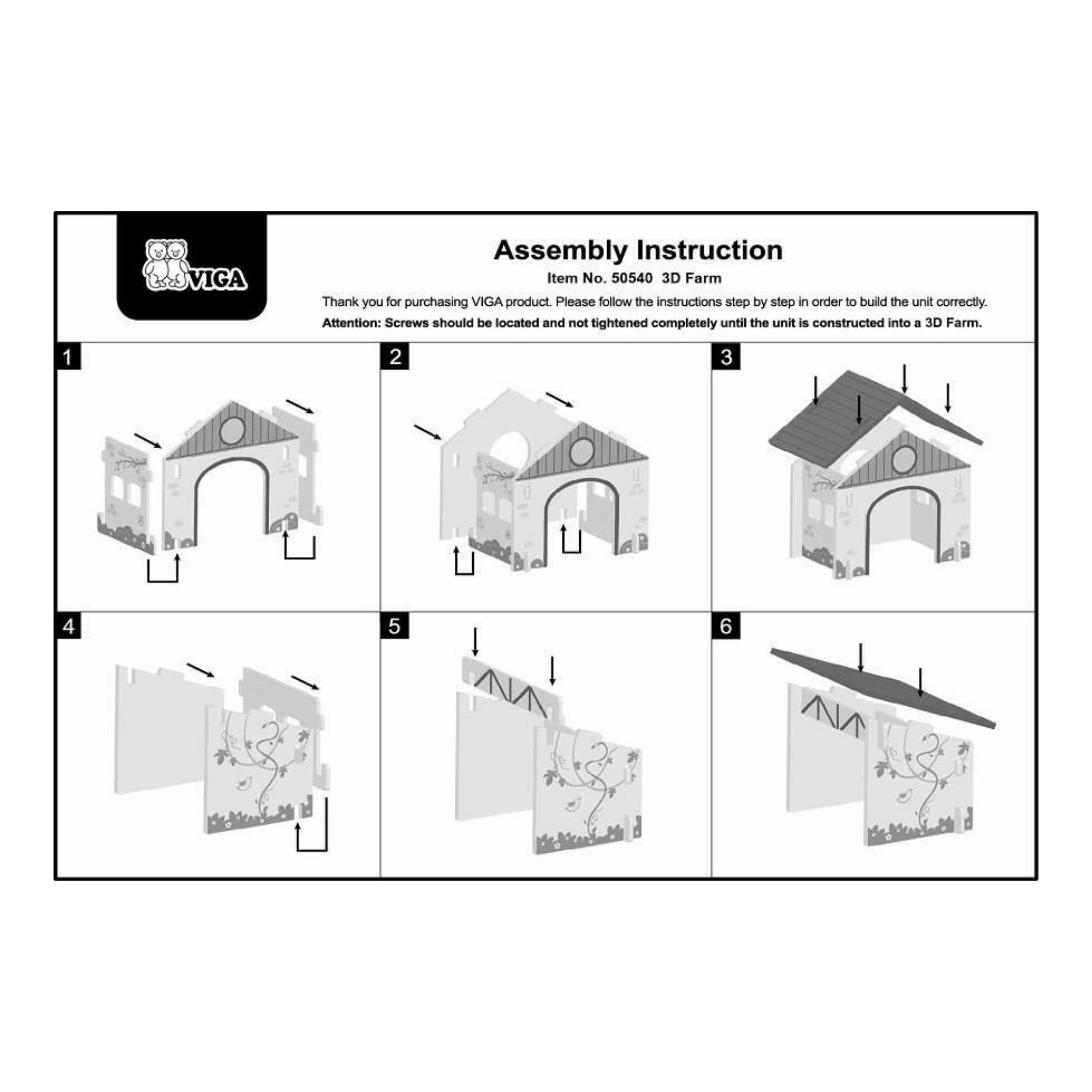 VIGA 3D Wooden Farm Set for Kids  Interactive Pretend Play Farm with Animals, Tractor, Barn and Accessories  Educational Roleplay Toy for Ages 3 and Up