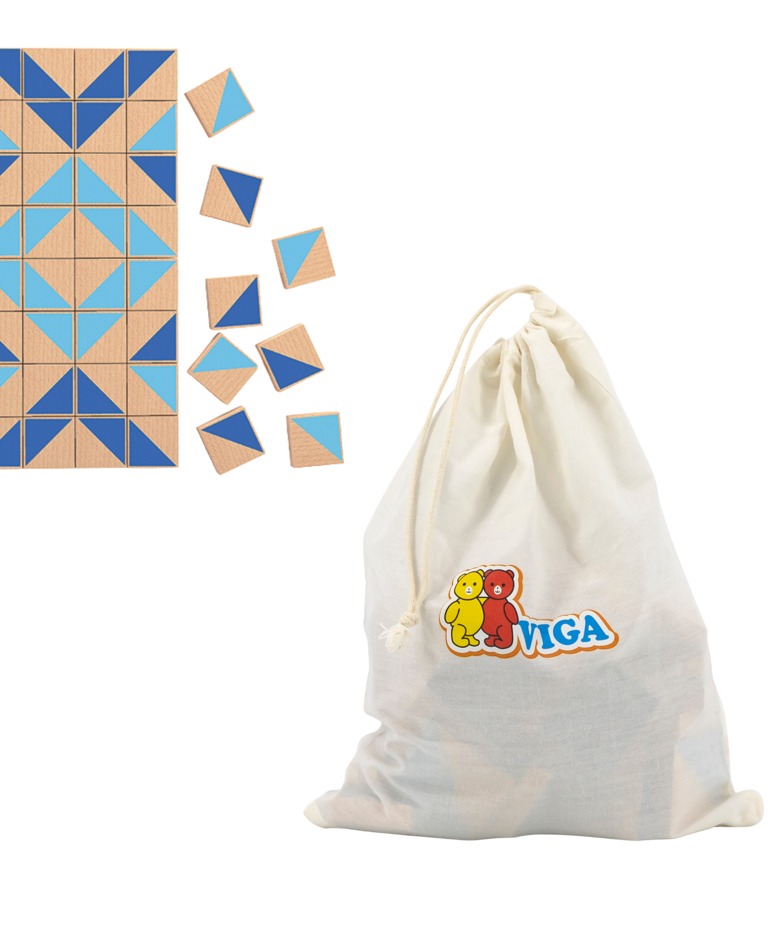 Viga Visual Blocks, 40 Piece Magnetic Puzzle, Montessori Wooden Toy, Develops Sensory, Cognitive & Fine Motor Skills, Non-Toxic & Eco-friendly Kids Educational Toy, Suitable for Children Aged 3Y+