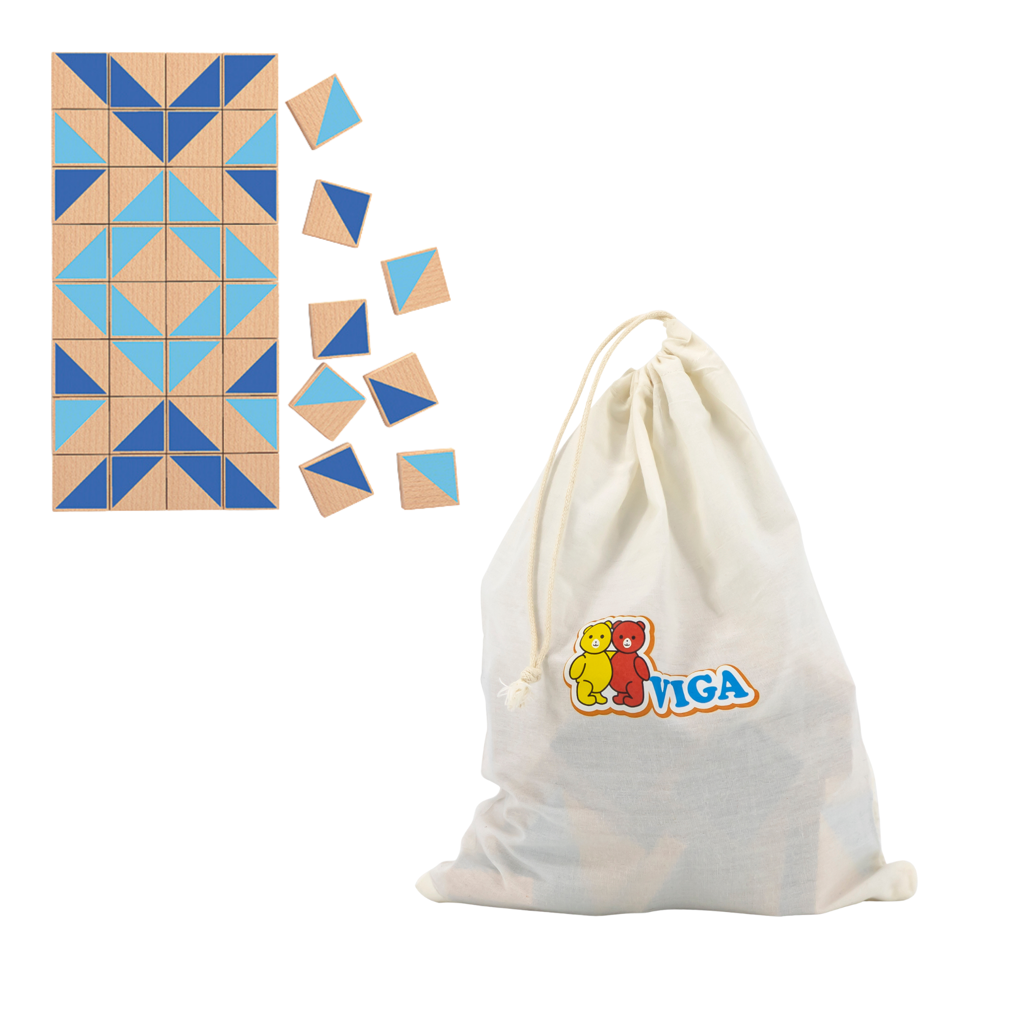 Viga Visual Blocks, 40 Piece Magnetic Puzzle, Montessori Wooden Toy, Develops Sensory, Cognitive & Fine Motor Skills, Non-Toxic & Eco-friendly Kids Educational Toy, Suitable for Children Aged 3Y+