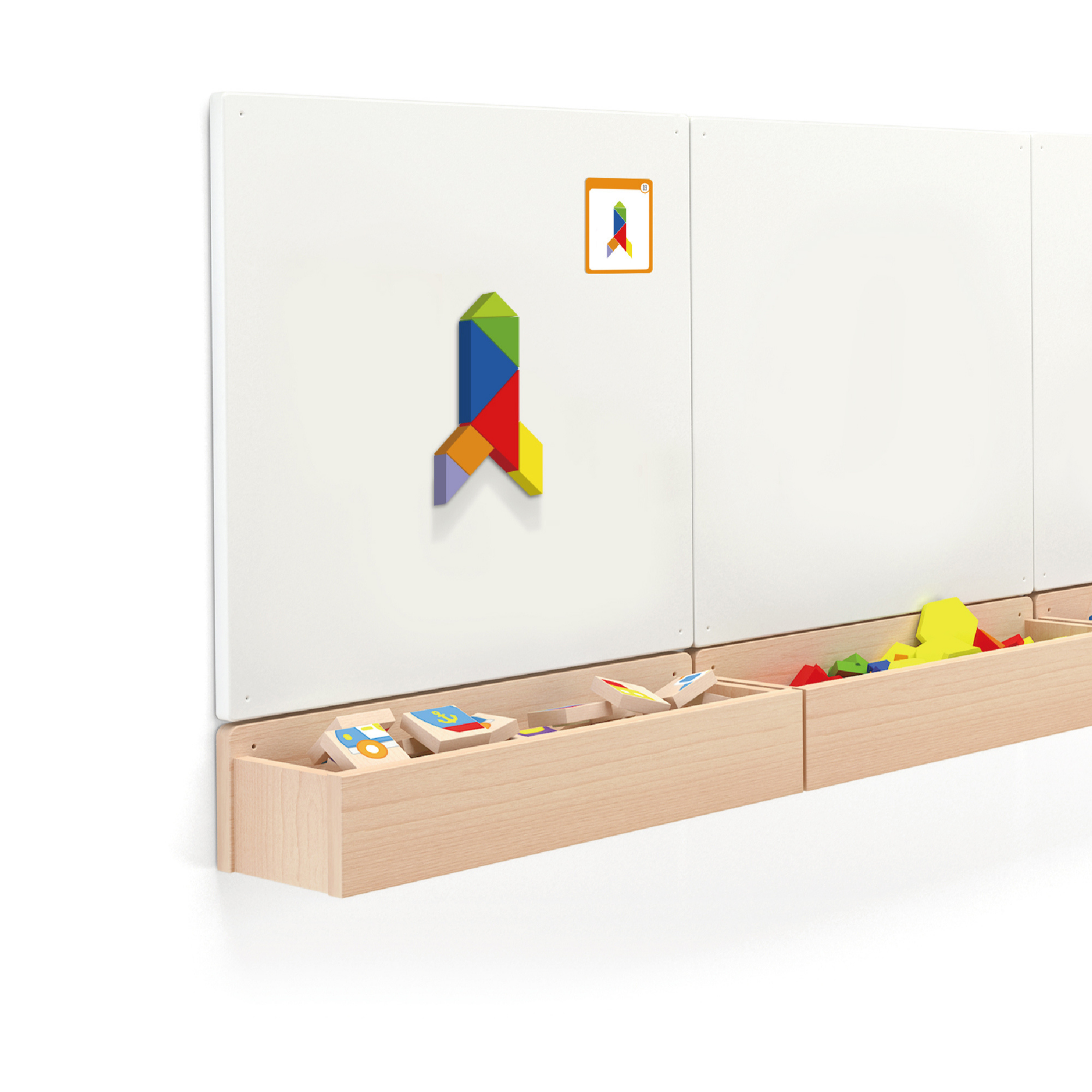 Viga Magnetic Tangram, 35 Piece Geometric Block Puzzle, Montessori Wooden Toy, Develops Sensory, Cognitive & Fine Motor Skills, Non-Toxic & Eco-friendly Kids Educational Toy, for Boys & Girls 3Y+