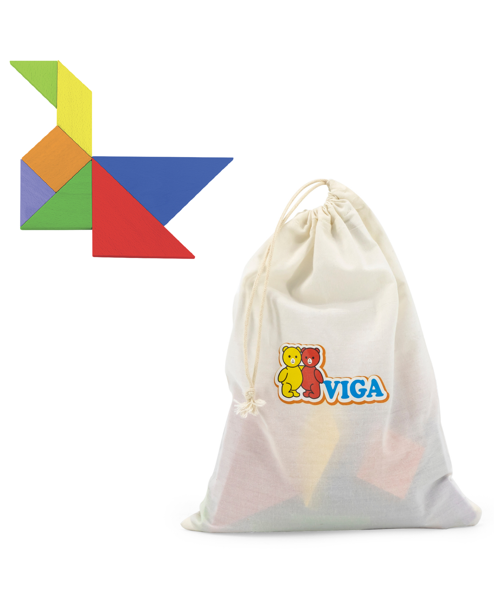 Viga Magnetic Tangram, 35 Piece Geometric Block Puzzle, Montessori Wooden Toy, Develops Sensory, Cognitive & Fine Motor Skills, Non-Toxic & Eco-friendly Kids Educational Toy, for Boys & Girls 3Y+