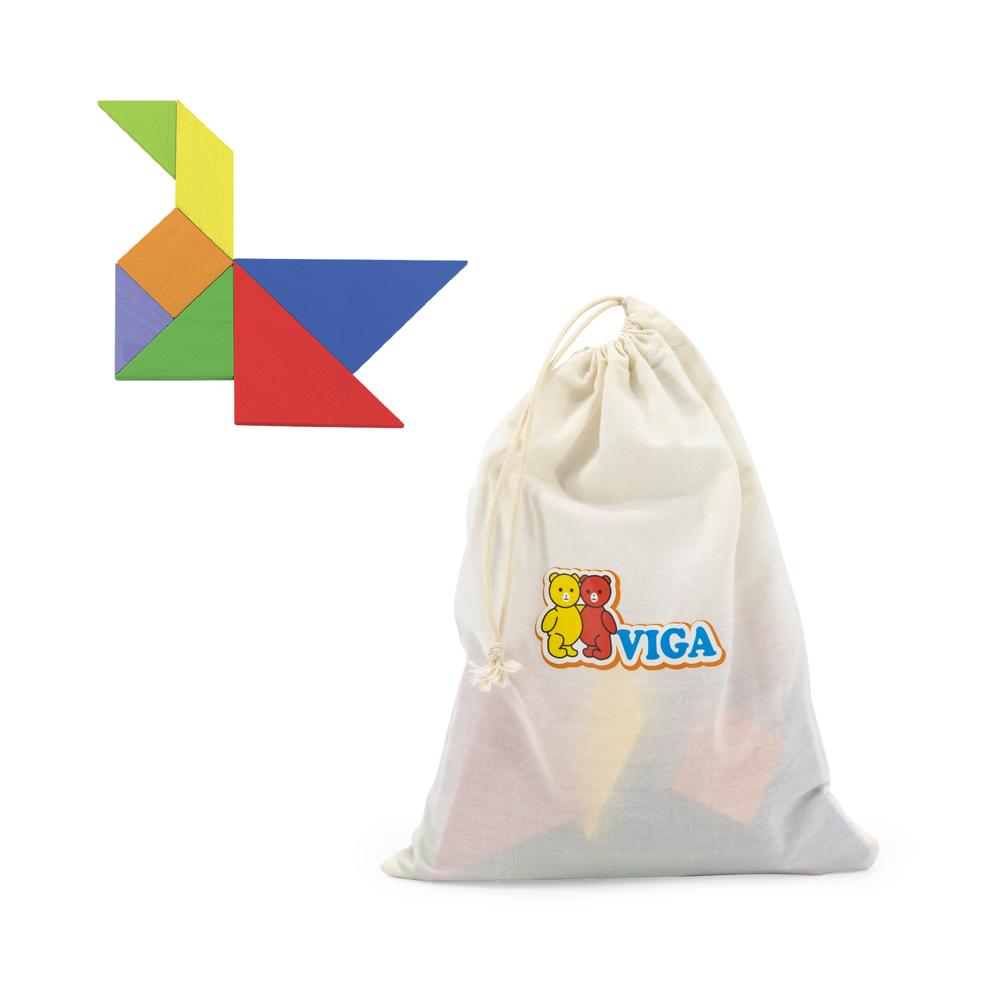 Viga Magnetic Tangram, 35 Piece Geometric Block Puzzle, Montessori Wooden Toy, Develops Sensory, Cognitive & Fine Motor Skills, Non-Toxic & Eco-friendly Kids Educational Toy, for Boys & Girls 3Y+