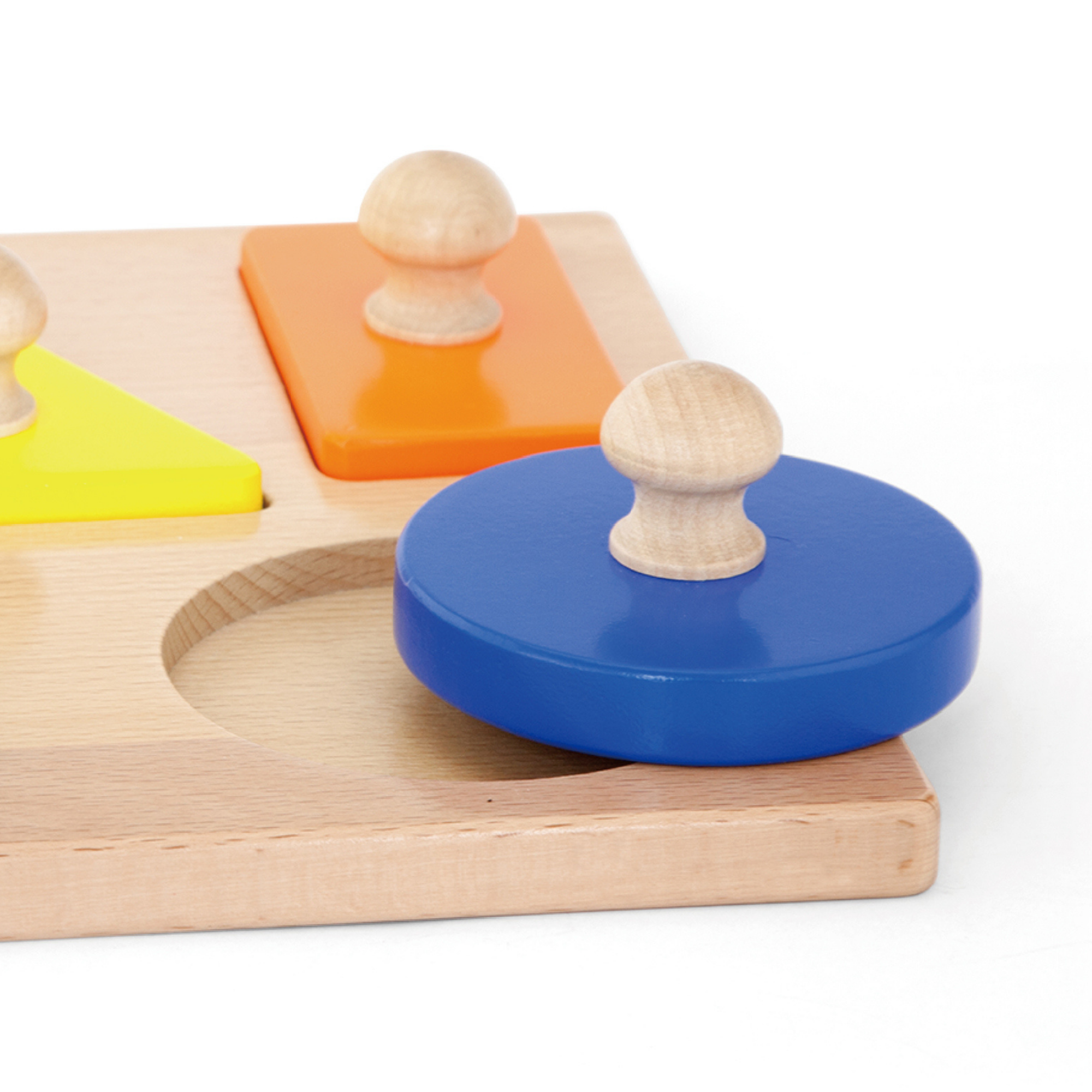 Viga Shapes, 5 Piece Knob Puzzle, Montessori Wooden Toy, Develops Sensory, Cognitive & Fine Motor Skills, Non-Toxic & Eco-friendly Kids Educational Toy, Suitable for Boys and Girls Aged 12M+