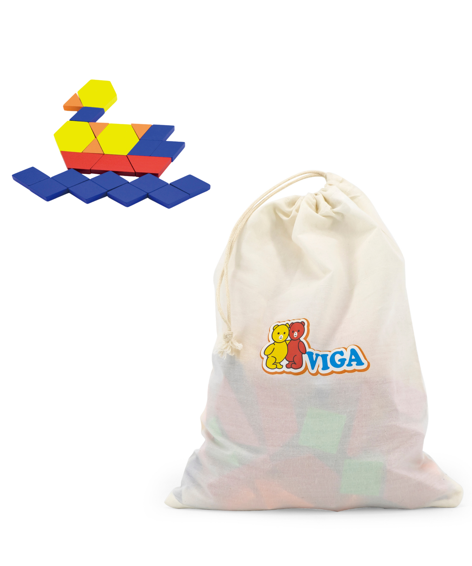 Viga Geometric Blocks, 102 Piece Magnetic Puzzle, Montessori Wooden Toy, Develops Sensory, Cognitive & Fine Motor Skills, Non-Toxic & Eco-friendly Kids Educational Toy, Suitable for Children Aged 3Y+