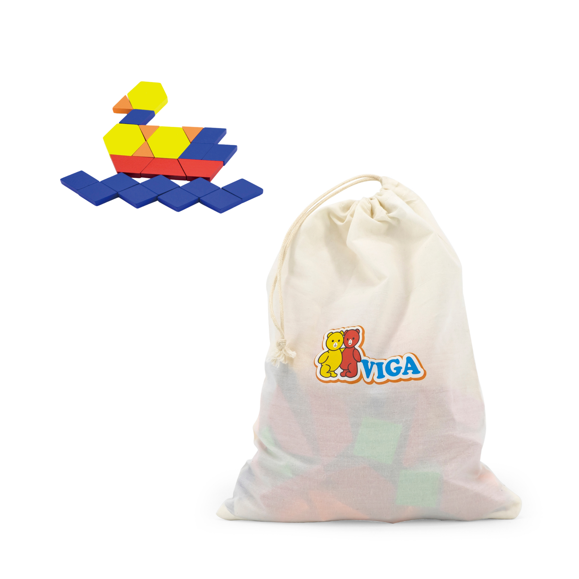 Viga Geometric Blocks, 102 Piece Magnetic Puzzle, Montessori Wooden Toy, Develops Sensory, Cognitive & Fine Motor Skills, Non-Toxic & Eco-friendly Kids Educational Toy, Suitable for Children Aged 3Y+