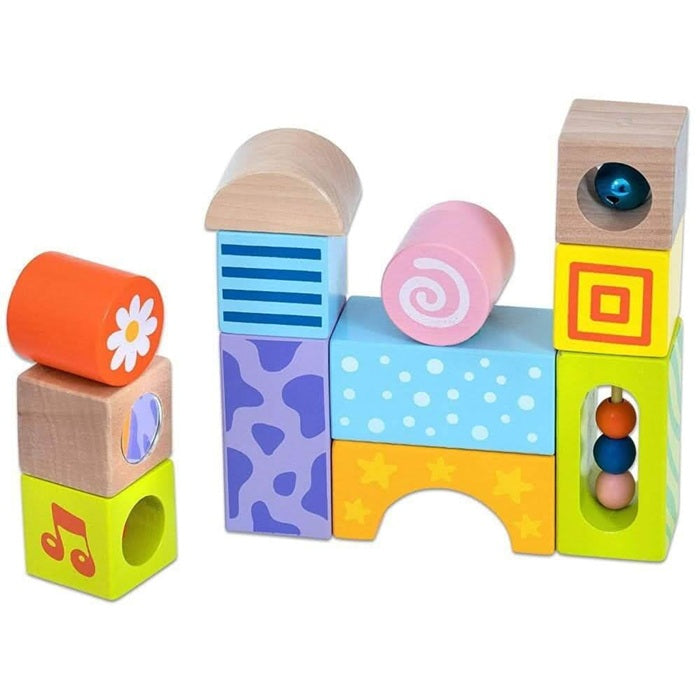 VIGA Sound Blocks for Kids Age 12 Months+ | Educational Wooden Sensory Toy with 12 Sound Blocks