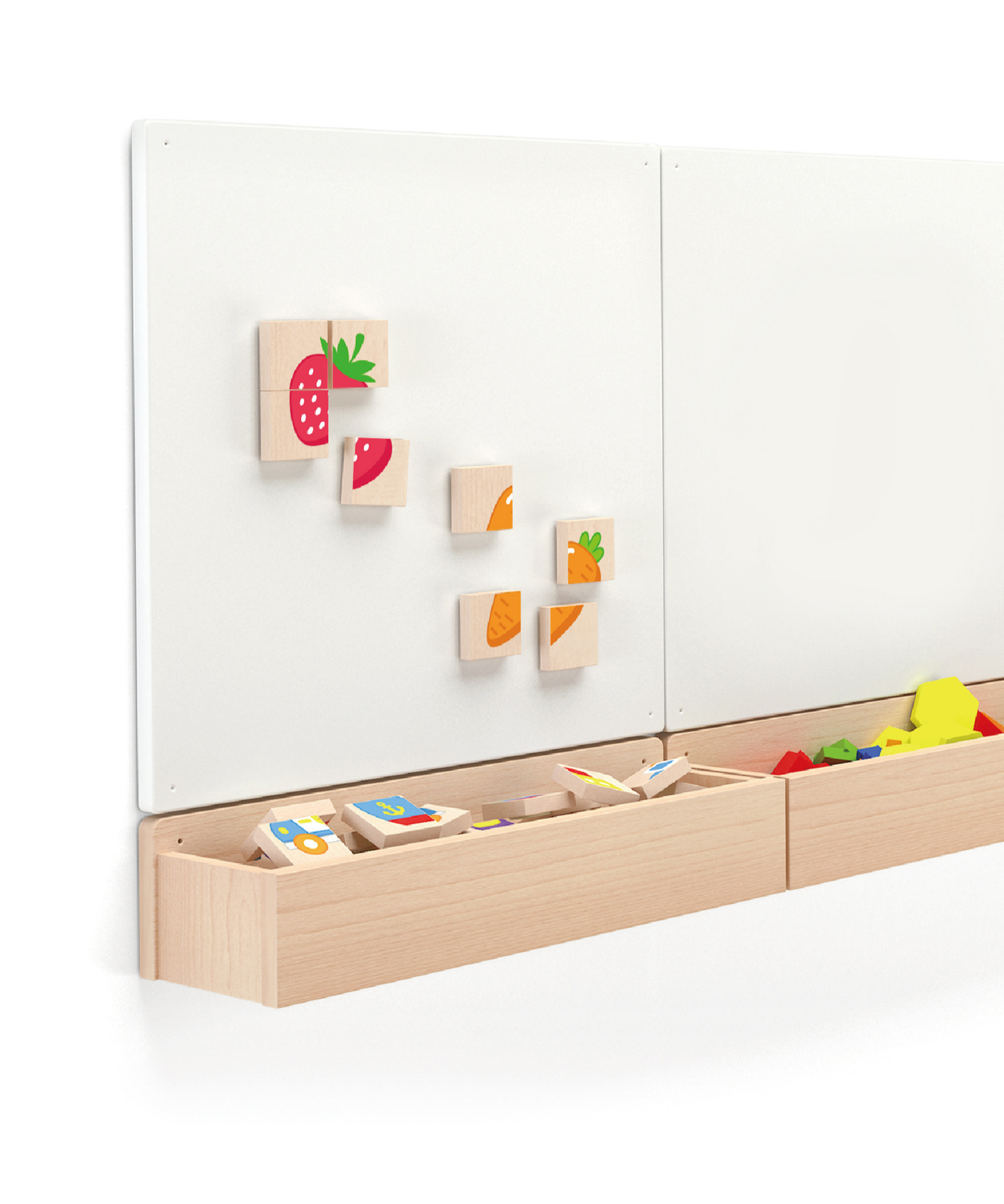 Viga Fruits, 32 Piece Magnetic Block Puzzle, Montessori Wooden Toy, Develops Sensory, Cognitive & Fine Motor Skills, Non-Toxic & Eco-friendly Kids Educational Toy, Suitable for Children Aged 18M+