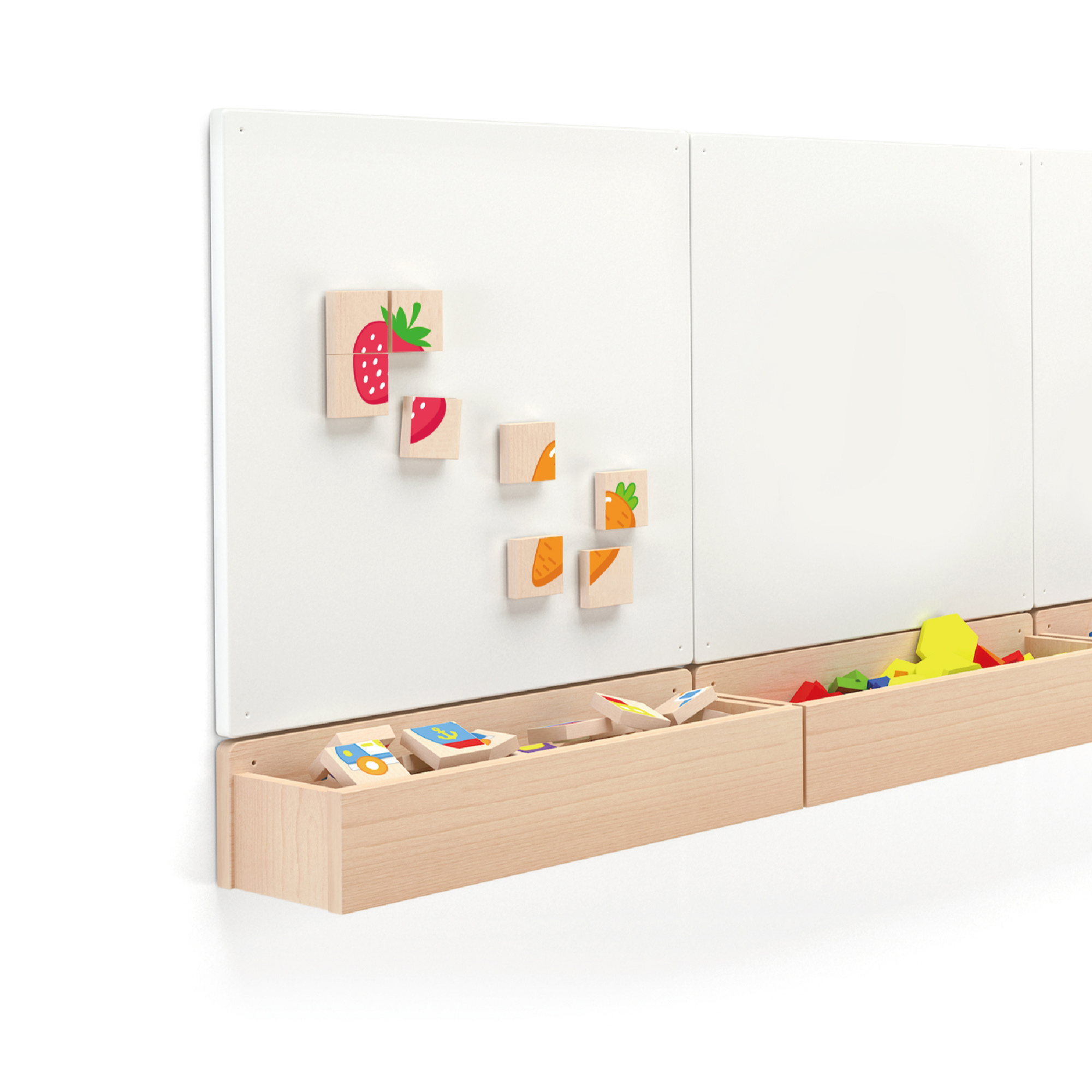 Viga Fruits, 32 Piece Magnetic Block Puzzle, Montessori Wooden Toy, Develops Sensory, Cognitive & Fine Motor Skills, Non-Toxic & Eco-friendly Kids Educational Toy, Suitable for Children Aged 18M+