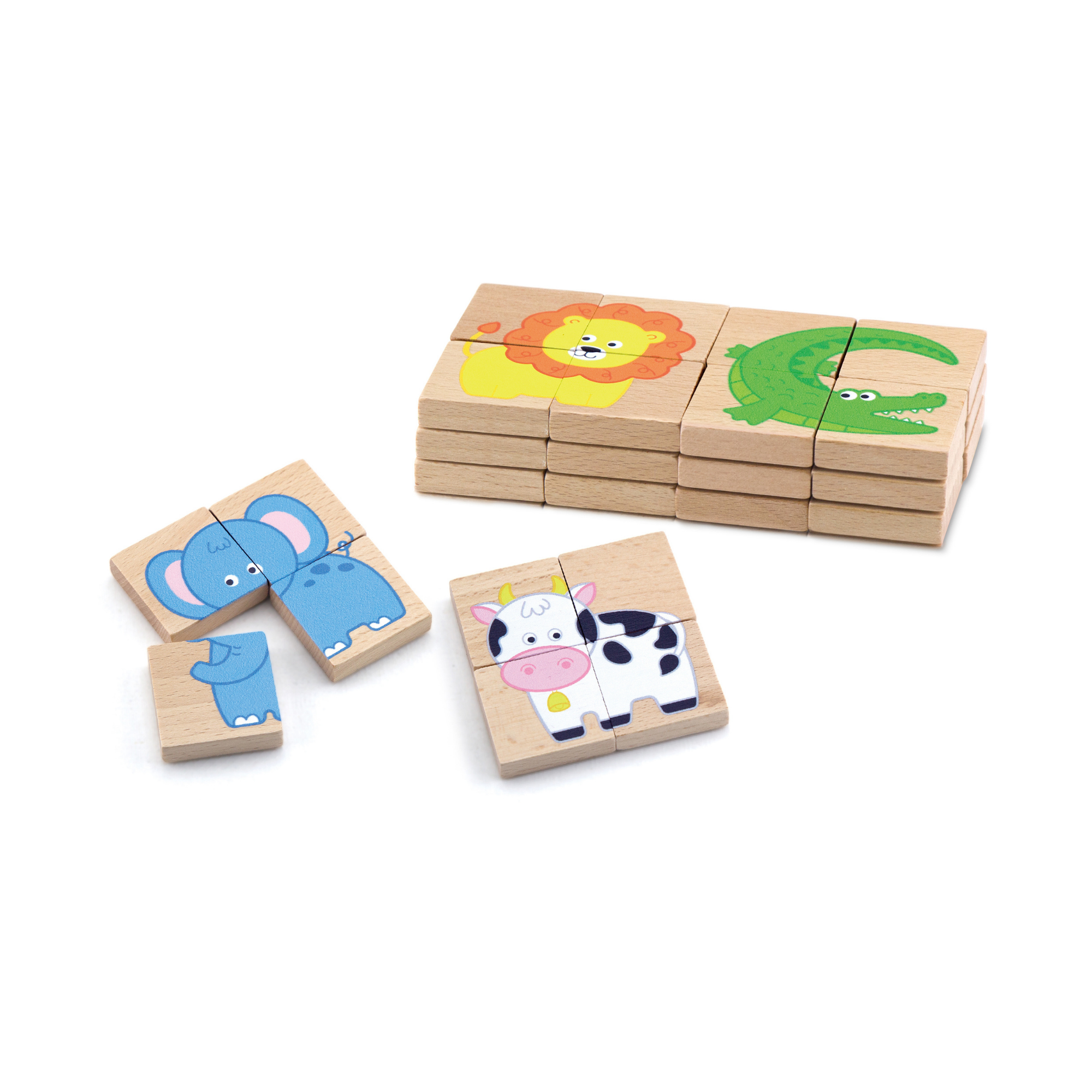 Viga Animals, 32 Piece Magnetic Block Puzzle, Montessori Wooden Toy, Develops Sensory, Cognitive & Fine Motor Skills, Non-Toxic & Eco-friendly Kids Educational Toy, Suitable for Children Aged 18M+